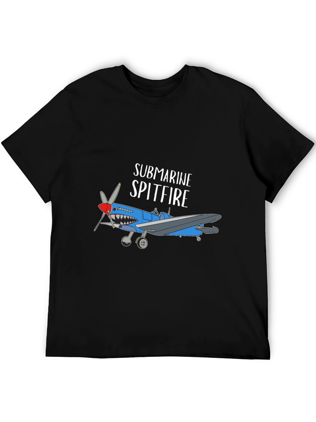 Black Submarine Spitfire Graphic Tee - Black Cotton Blend view 5
