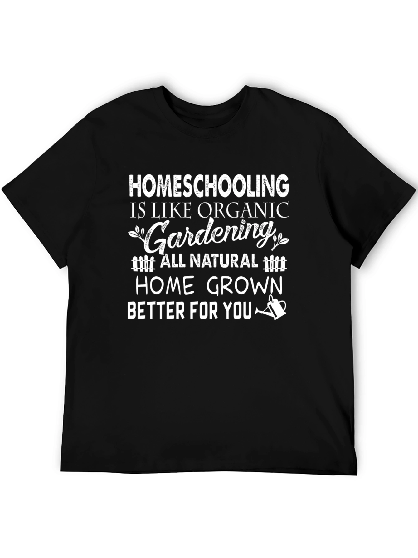 Black Homeschooling Organic Gardening T-Shirt view 5