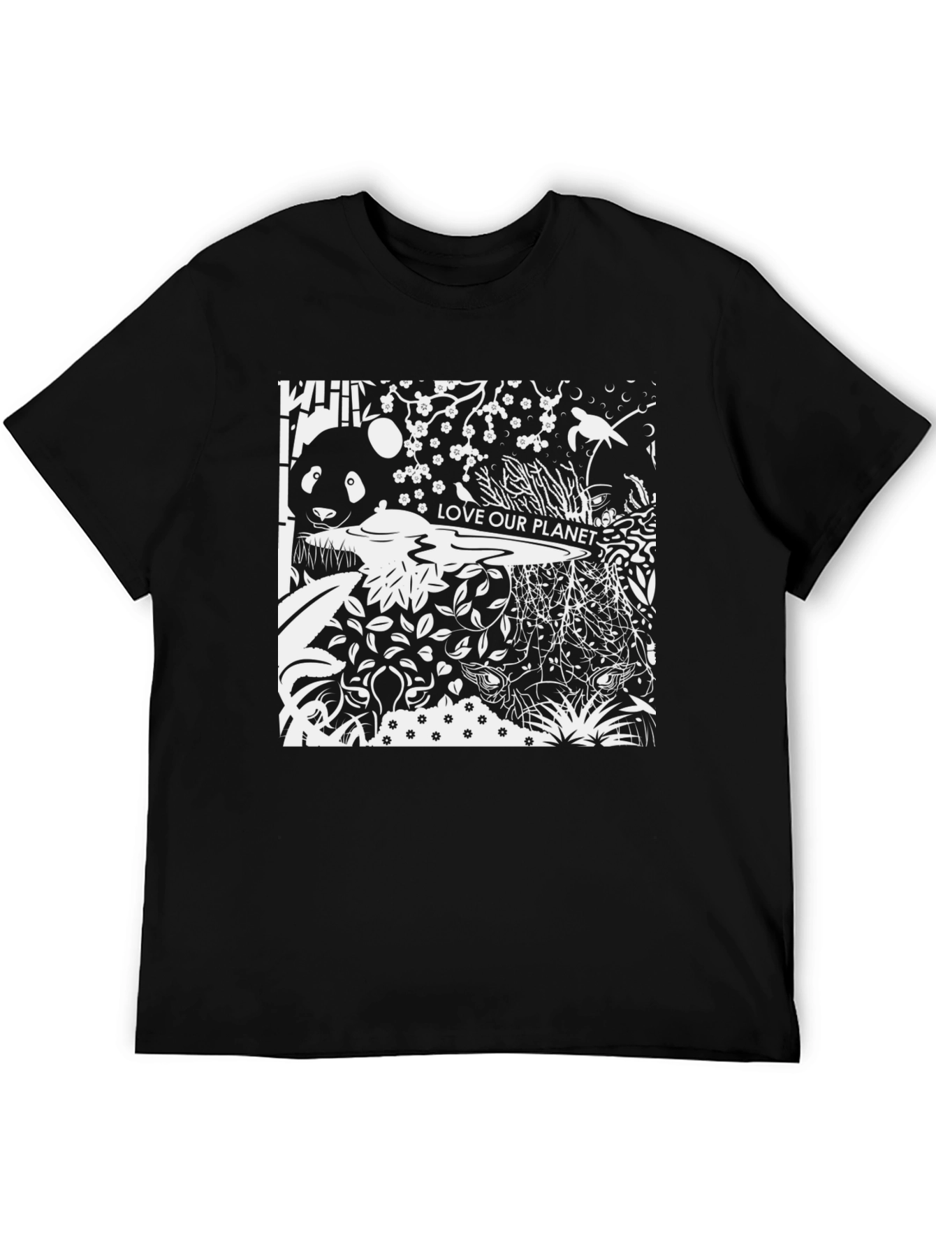 Black Love Our Planet Panda T-Shirt view 5
