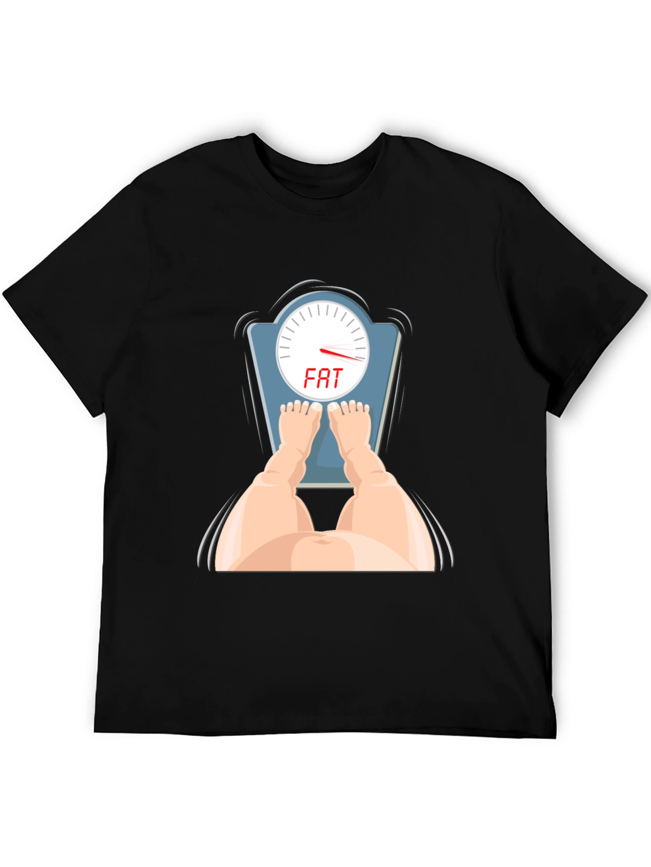 Black Funny 'FAT' Scale Graphic Tee - Humor T-Shirt view 5