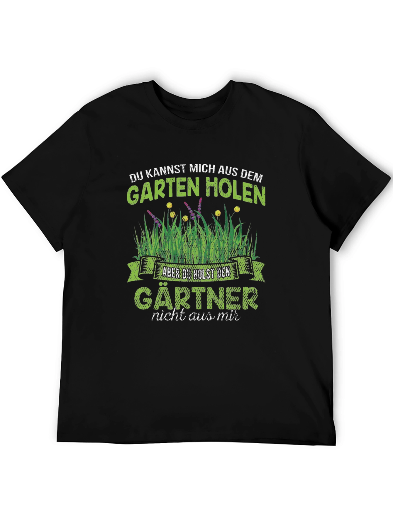 Black Gardener T-Shirt - German Gardening Humor view 5