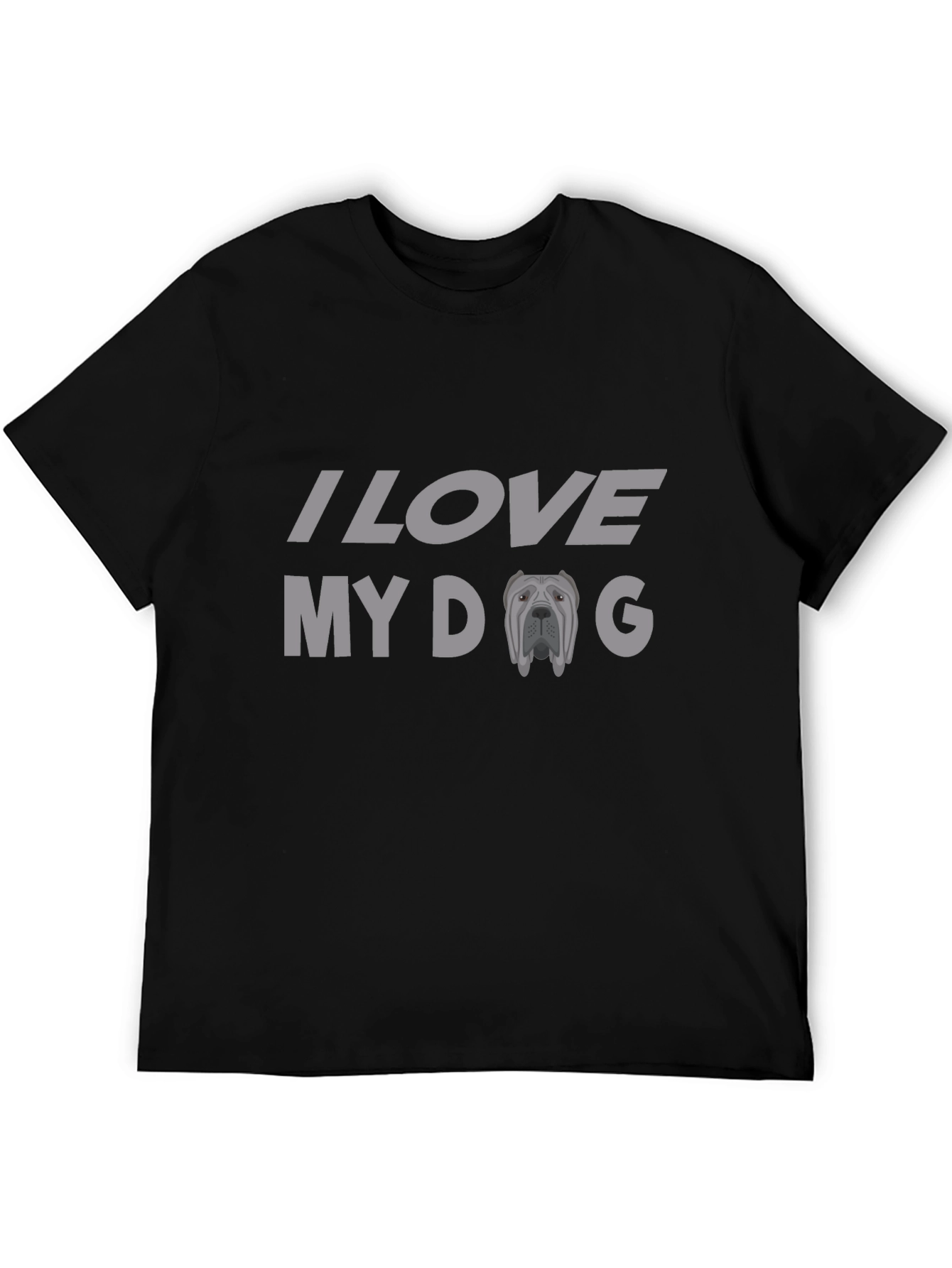 Black I Love My Dog Black T-Shirt view 5