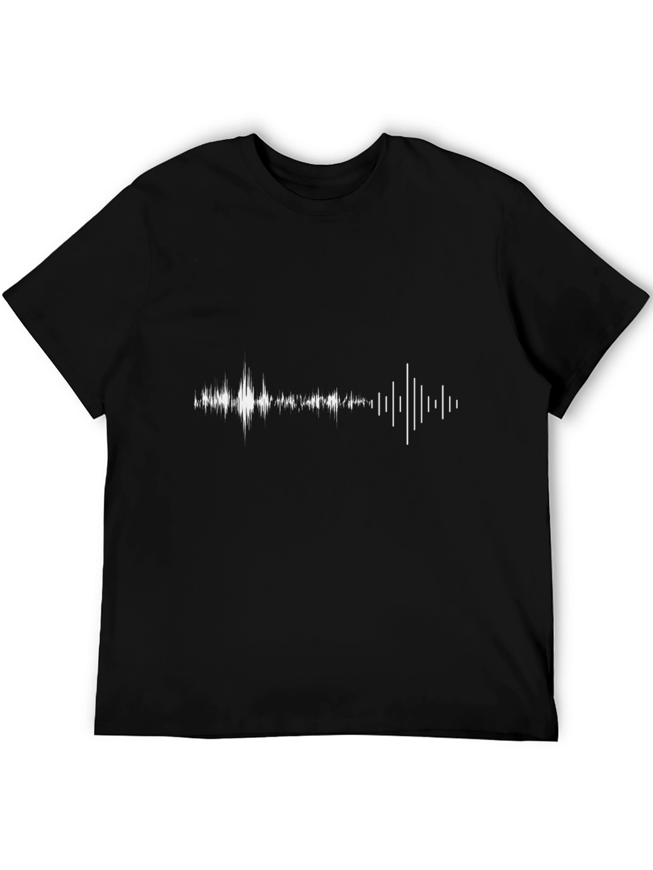 Black Sound Wave Graphic Tee - Men's Black T-Shirt view 5