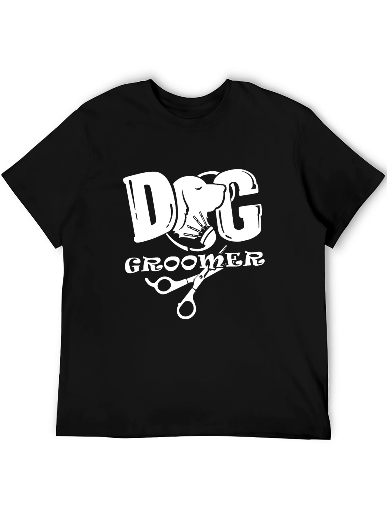 Black Dog Groomer Graphic Tee - Black Cotton T-Shirt view 5