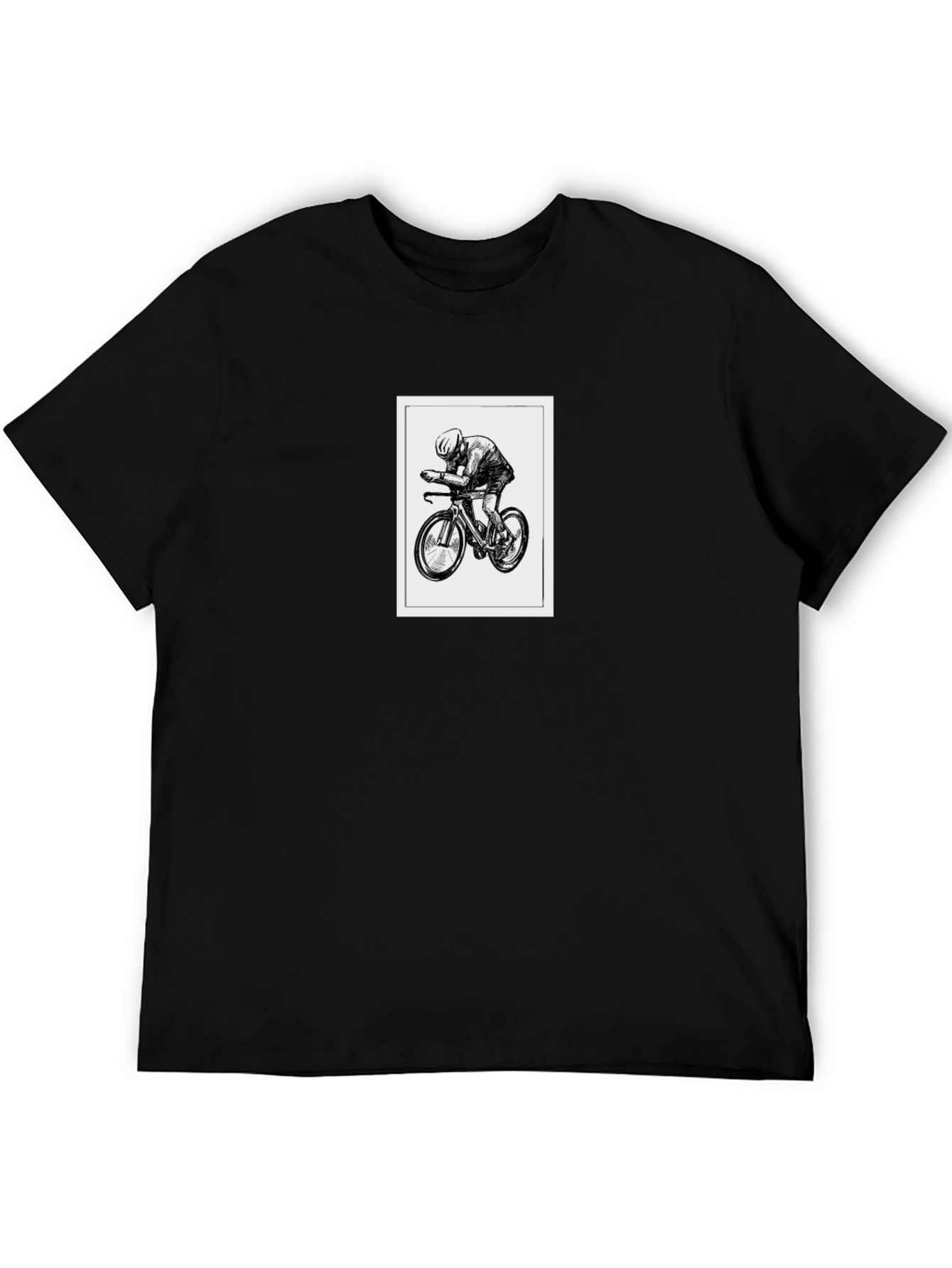 Black Black Graphic Tee - Cycling Design view 5