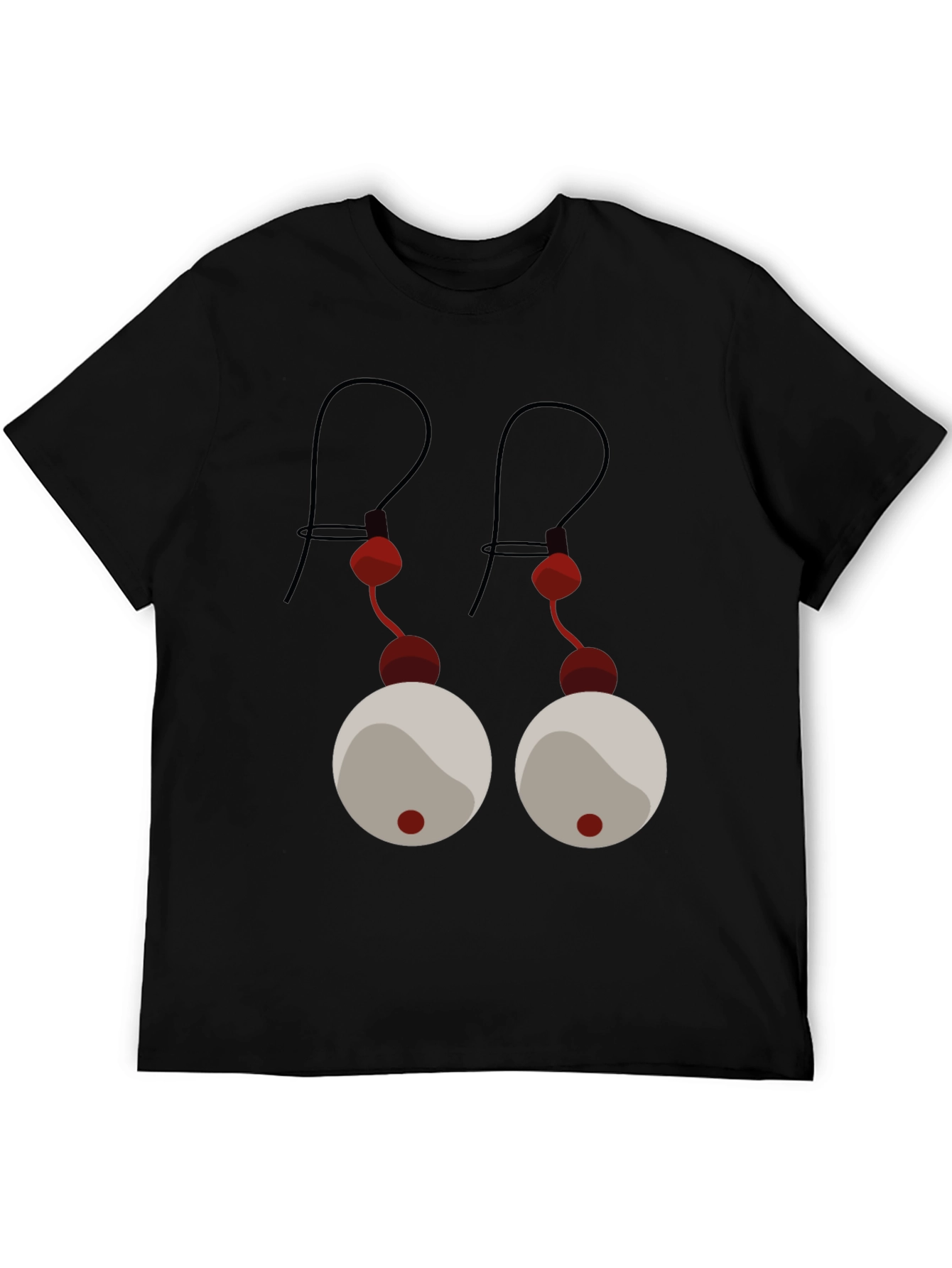 Black Novelty 'Eyes' Graphic T-Shirt - Black Cotton Tee view 5