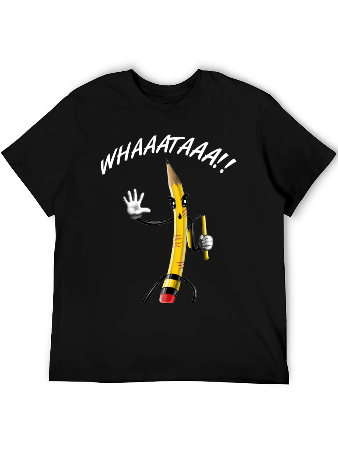 Black Whaaat Pencil Graphic T-Shirt view 5