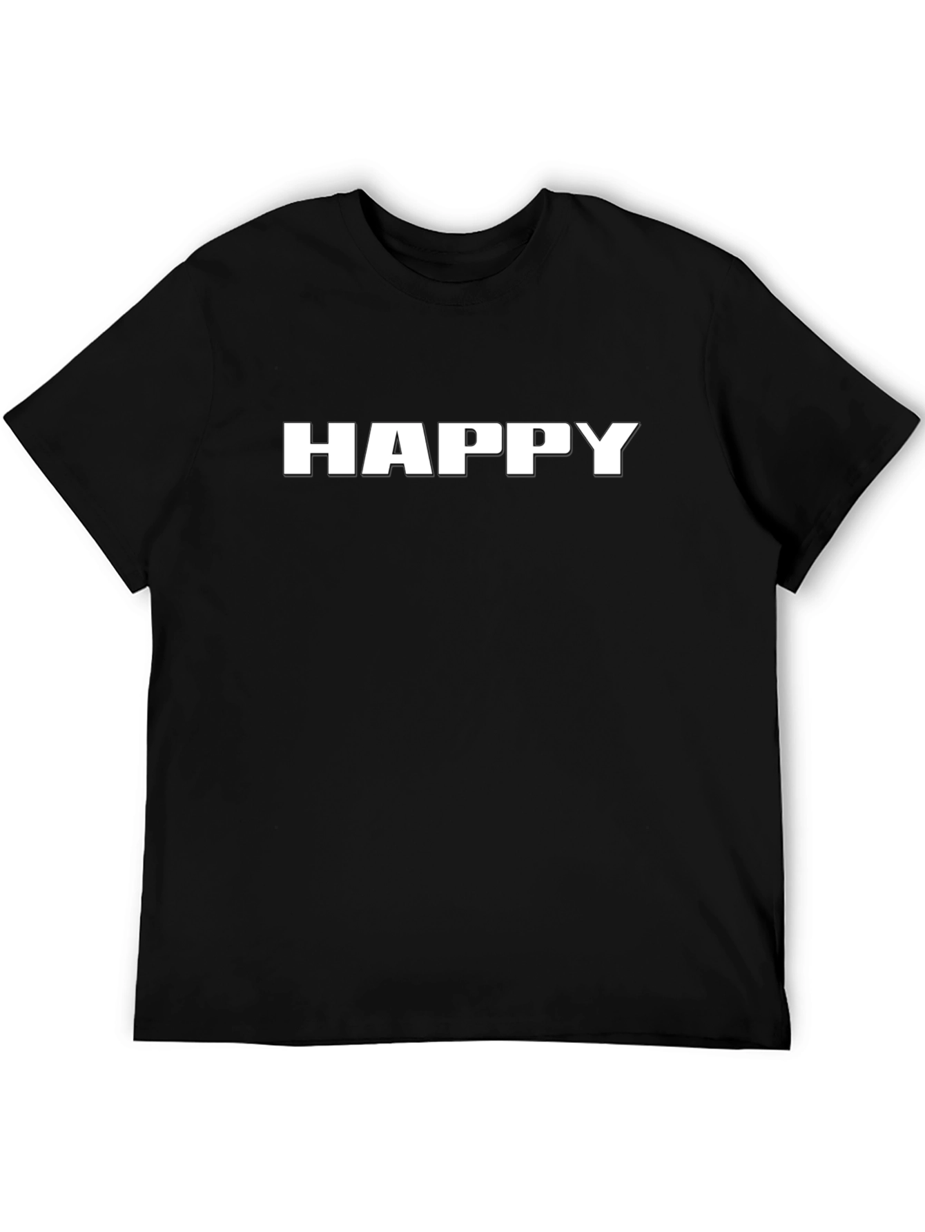 Black Happy Graphic T-Shirt - Casual Wear view 5