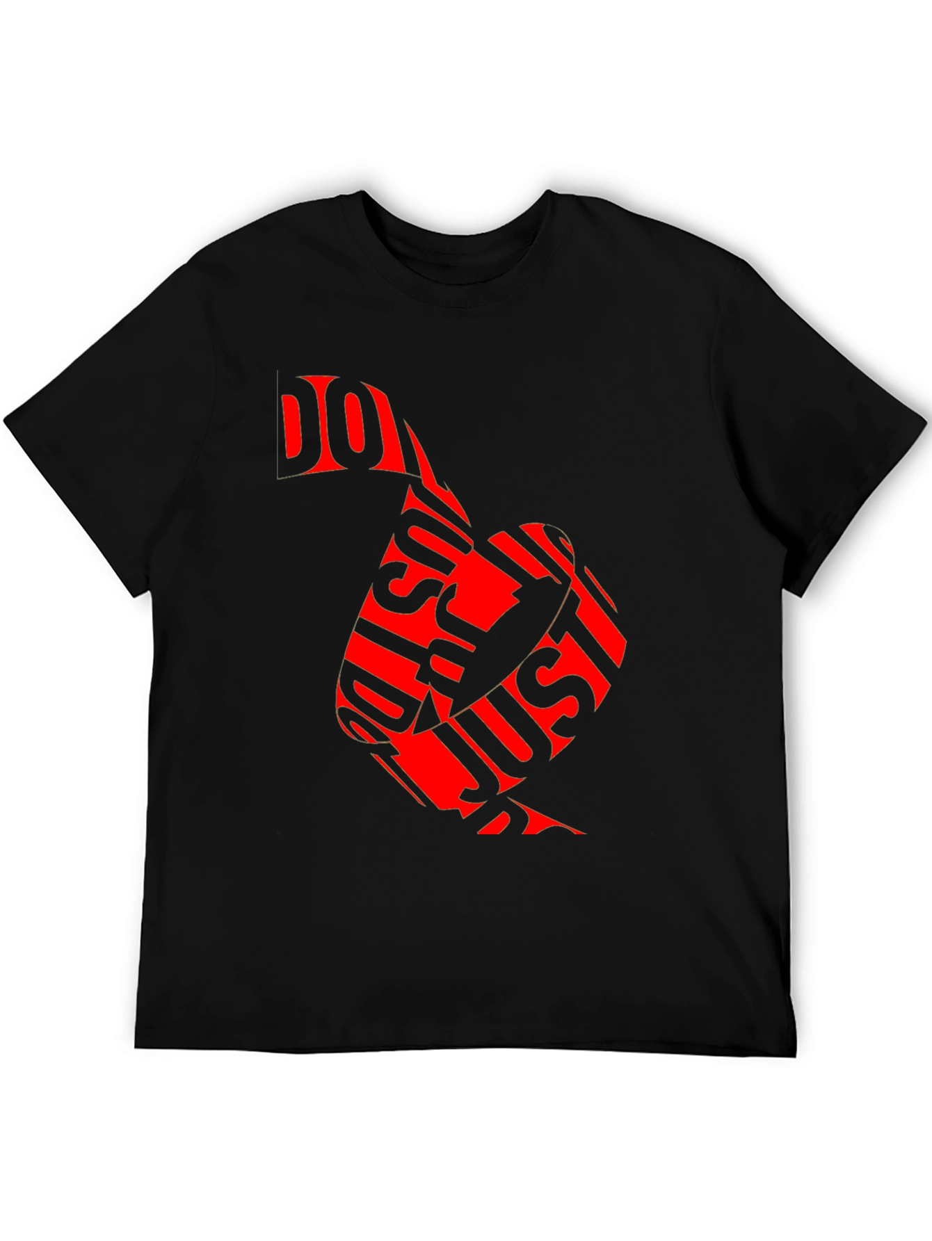 Black Just Do It Red Graphic Print Black T-Shirt view 5