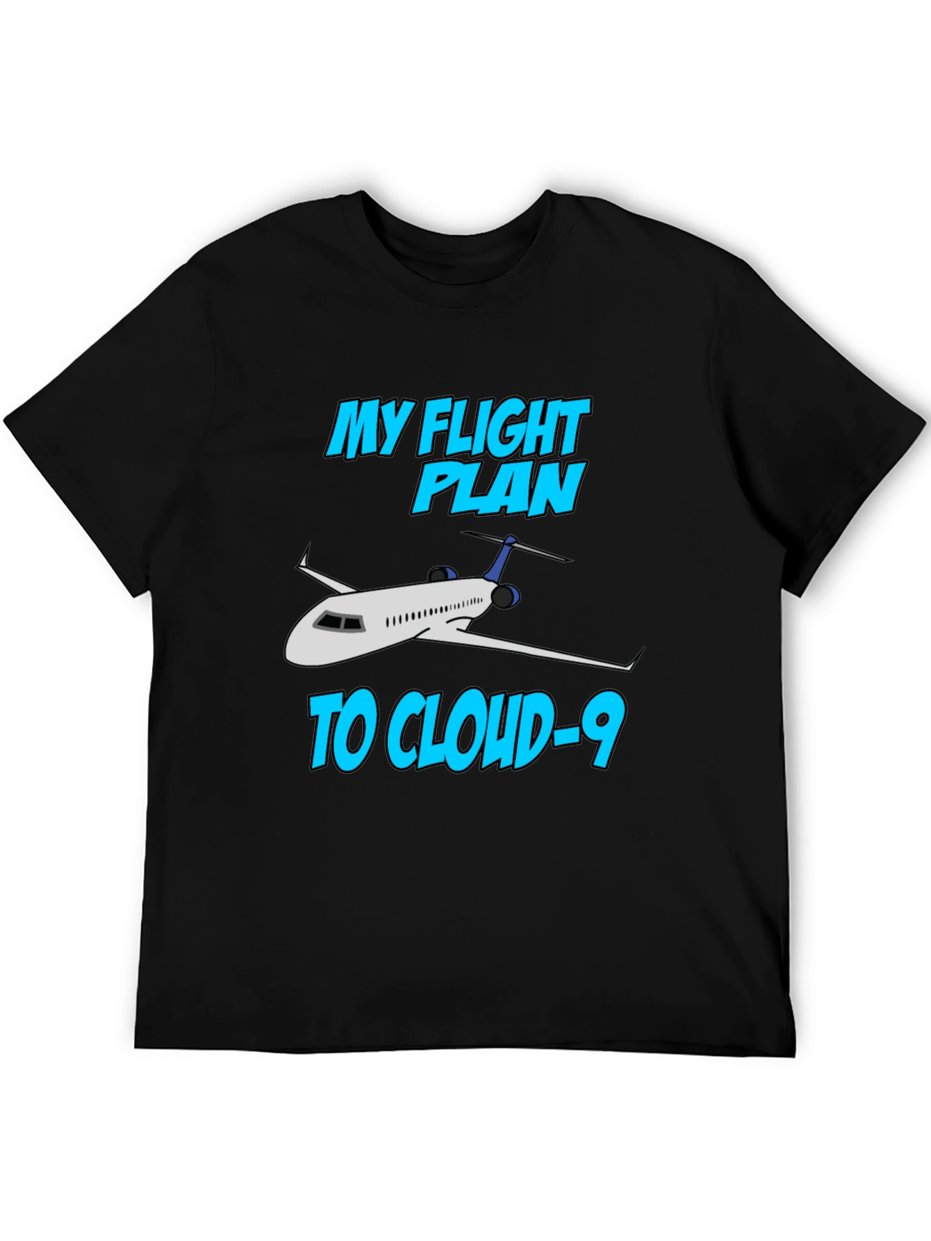 Black Flight Plan to Cloud-9 T-Shirt view 5