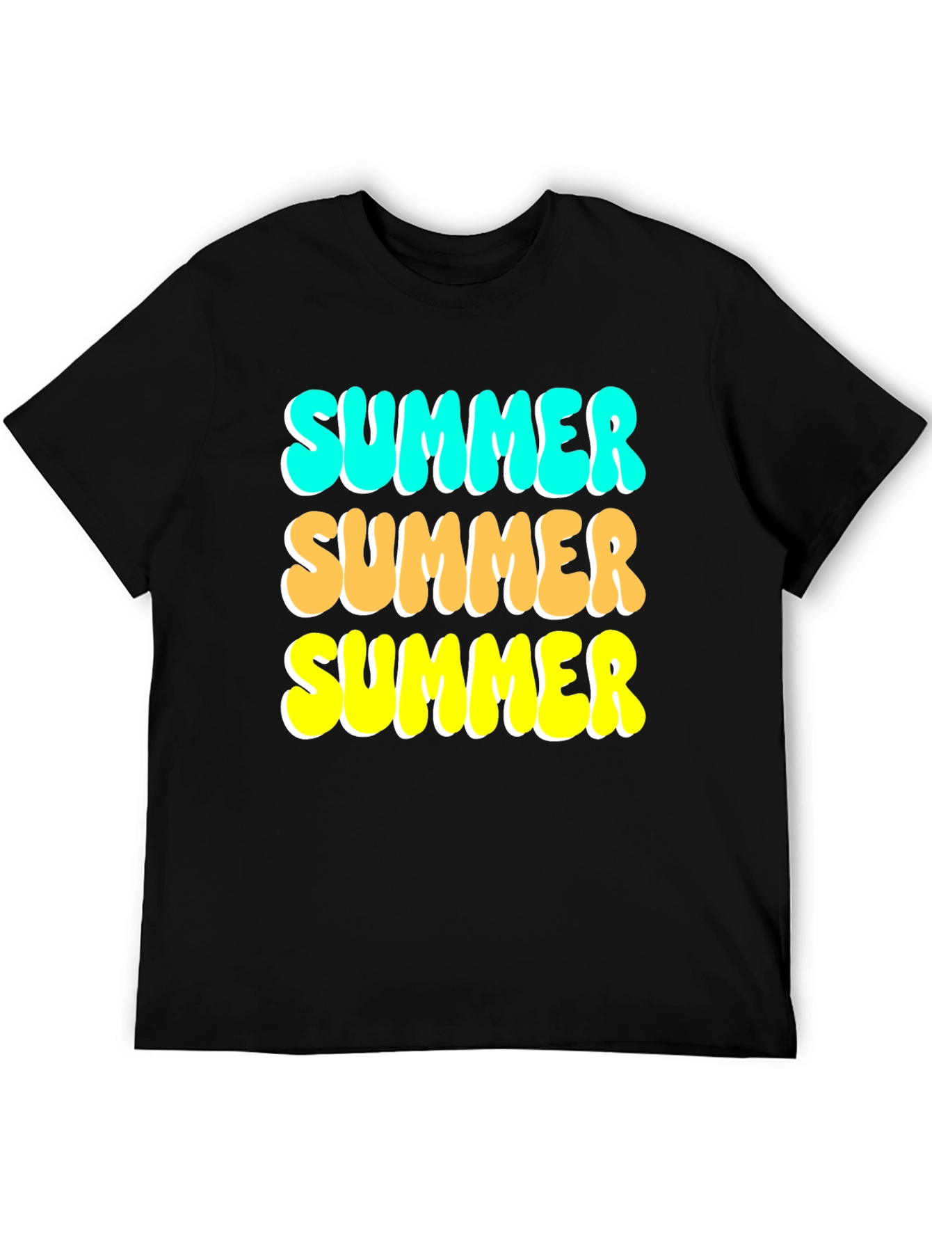 Black Summer T-Shirt - Funky Retro Design view 5