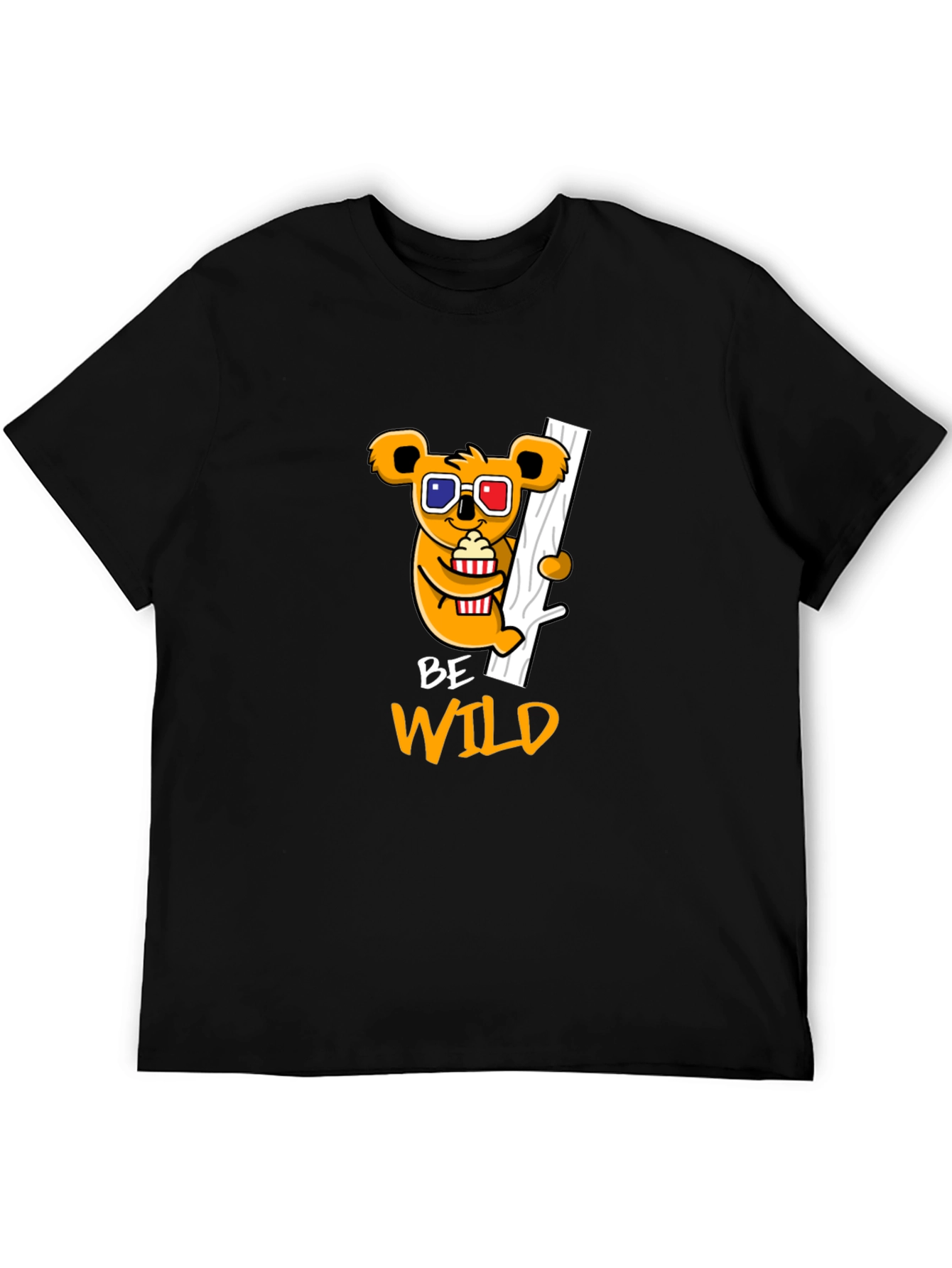 Black Be Wild Graphic Tee - Koala Bear Design view 5
