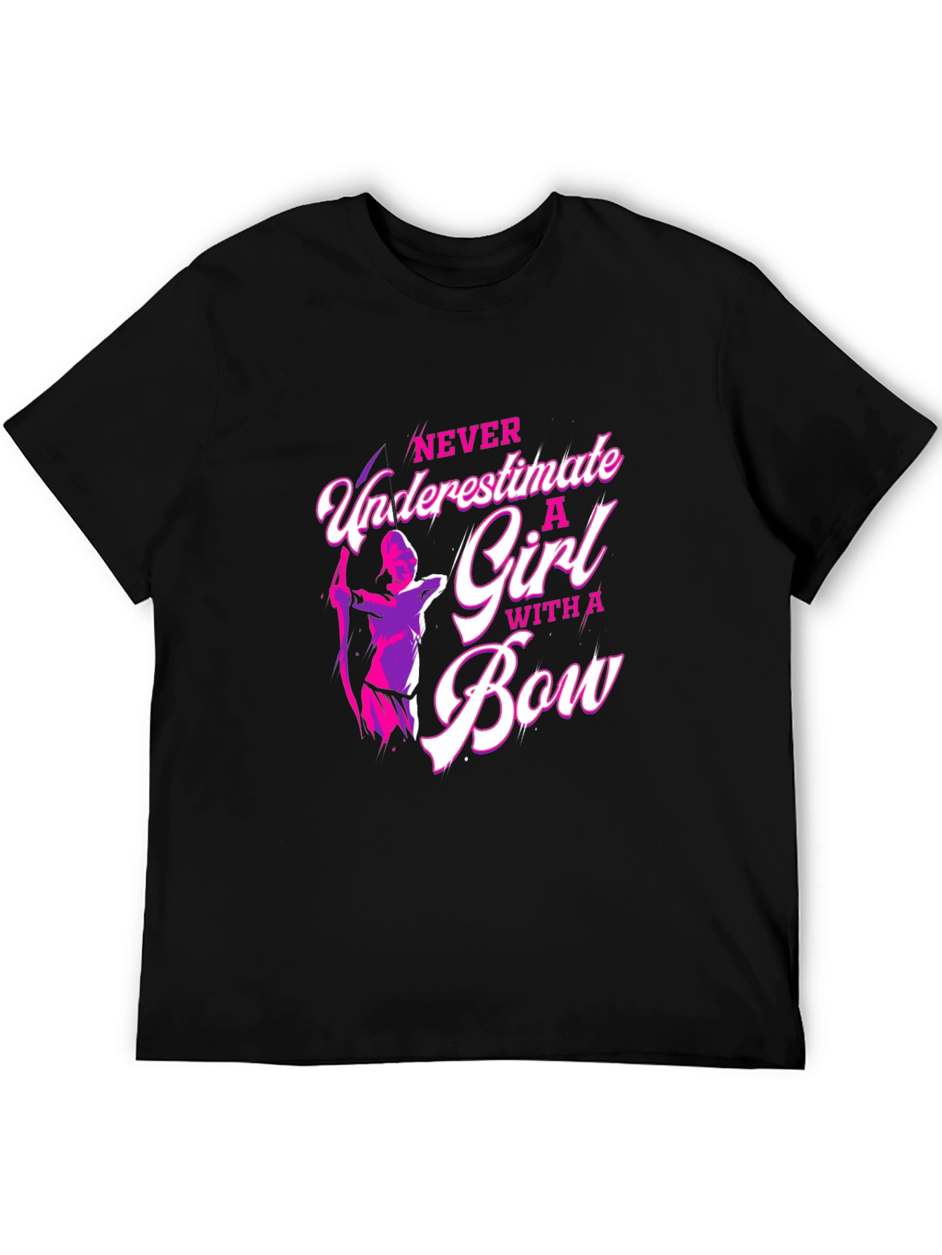 Black Archery Girl's T-Shirt: Never Underestimate! view 5