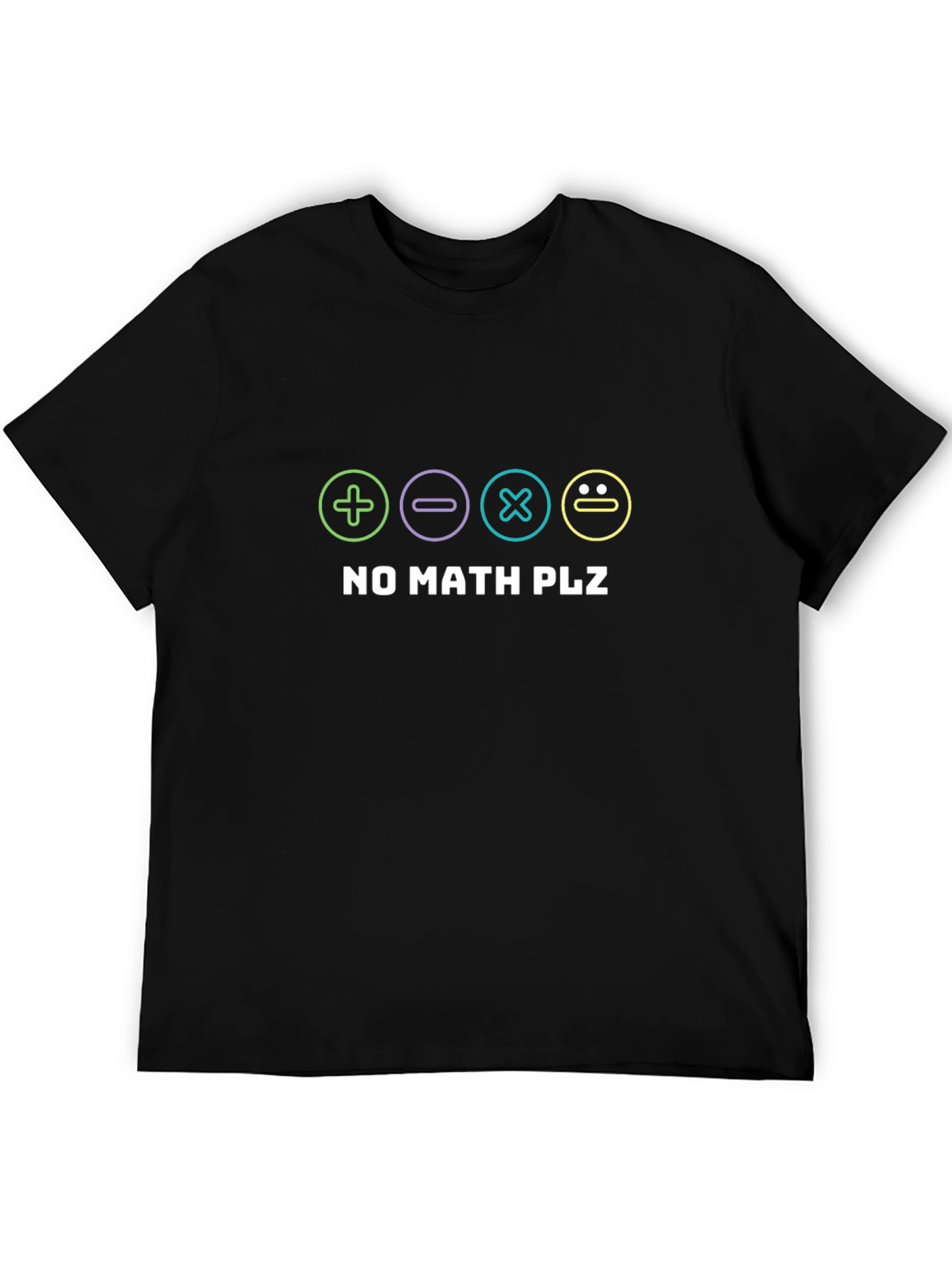 Black No Math Plz Graphic T-Shirt view 5