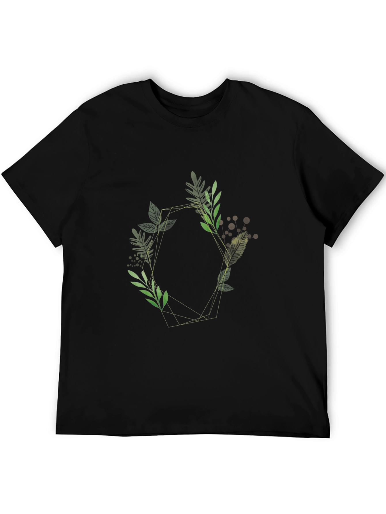 Black Geometric Floral Tee - Stylish & Modern Design view 5