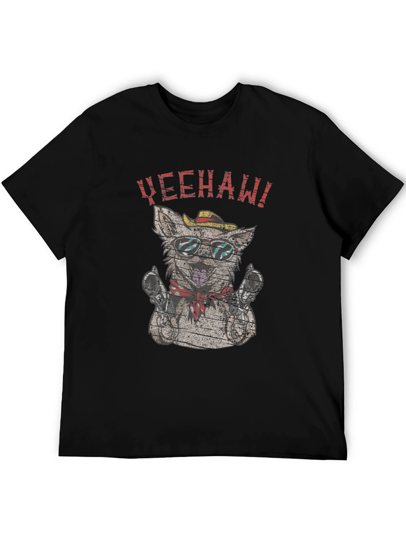 Black Yeehaw Dog T-Shirt - Novelty Graphic Tee view 5