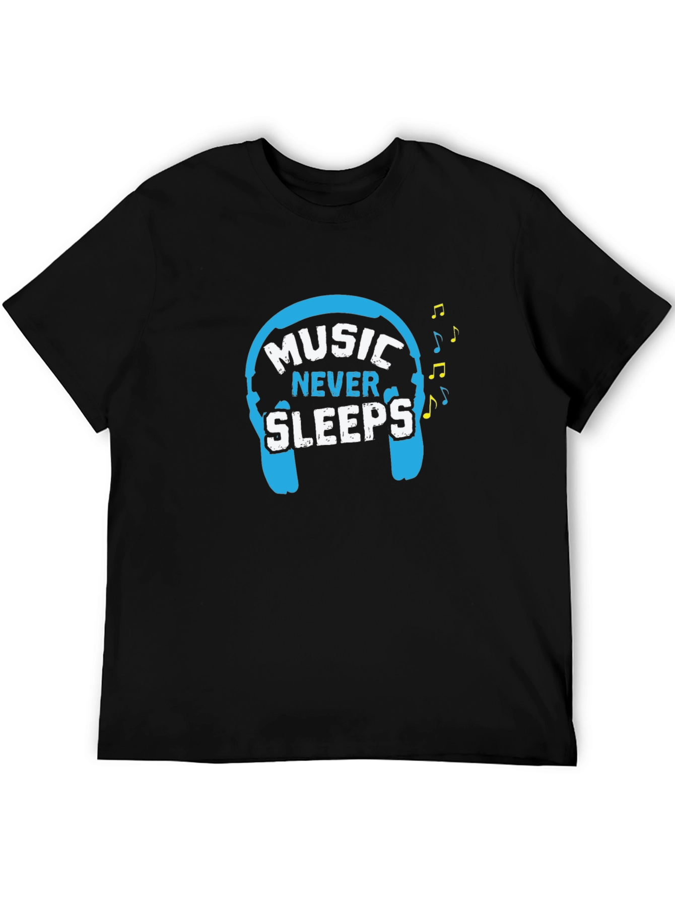 Black Music Never Sleeps Graphic T-Shirt view 5