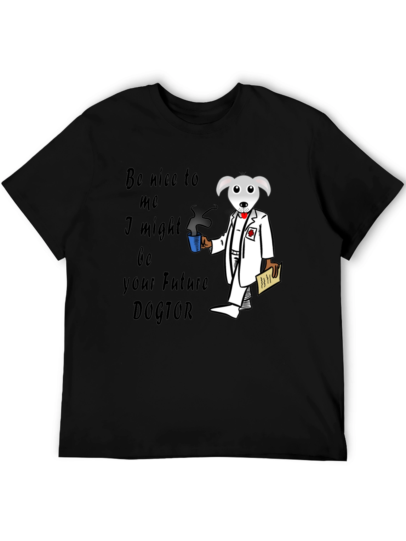Black Future Doctor Dog T-Shirt view 5