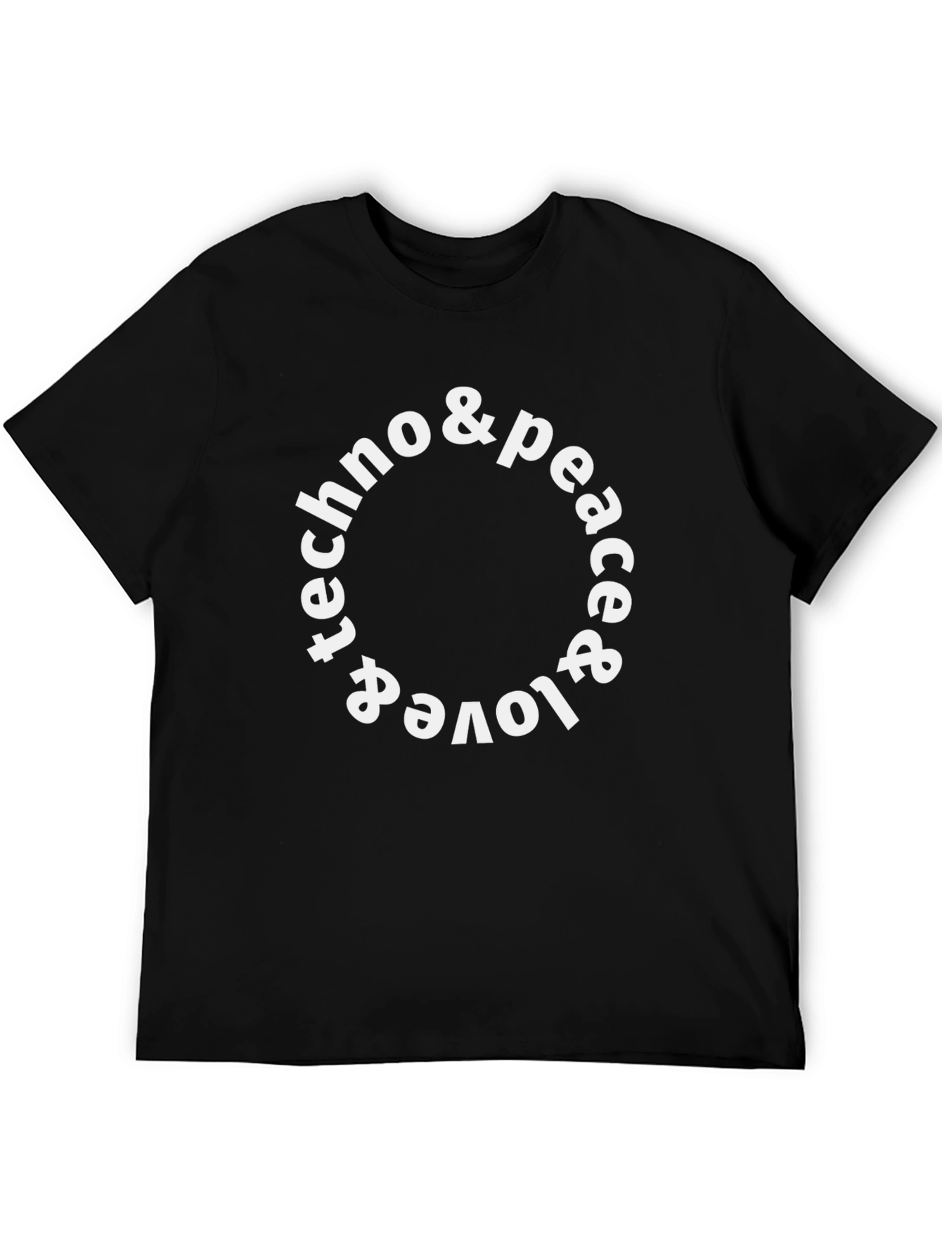 Black Techno & Peace & Love T-Shirt view 5