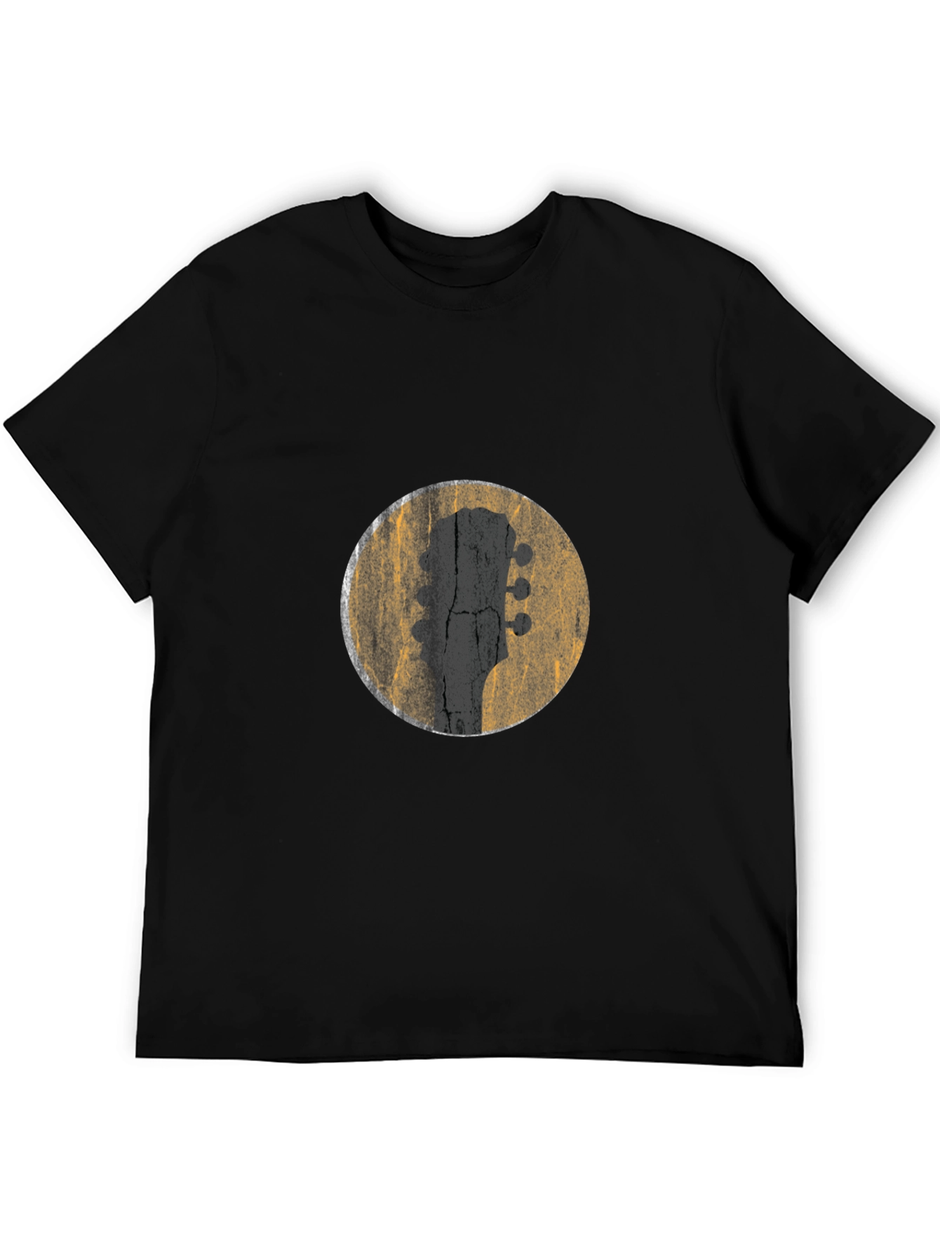 Black Guitar Headstock Graphic Tee - Men's Black T-Shirt view 5