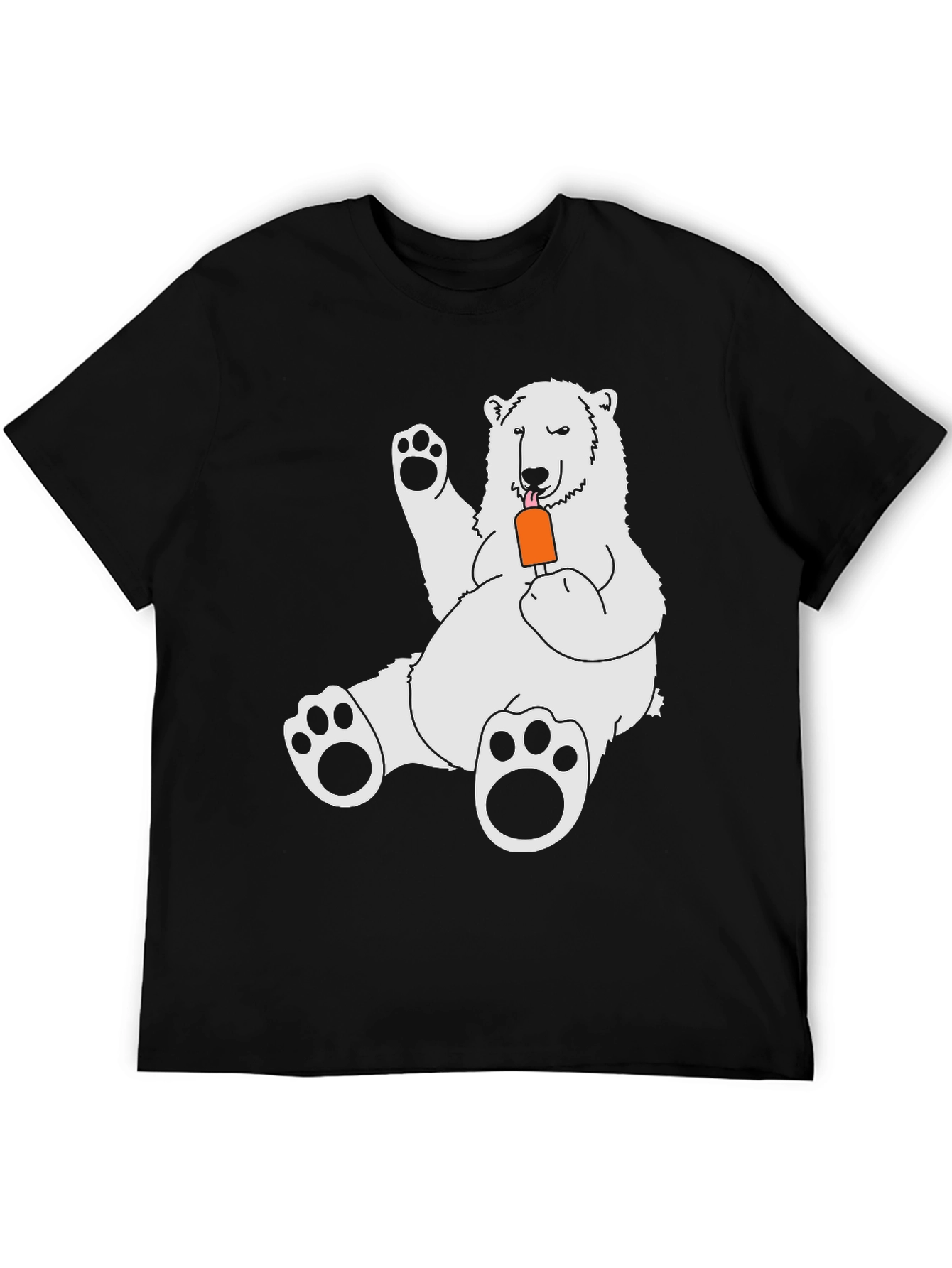 Black Cool Bear Graphic Tee - Black Cotton Blend view 5