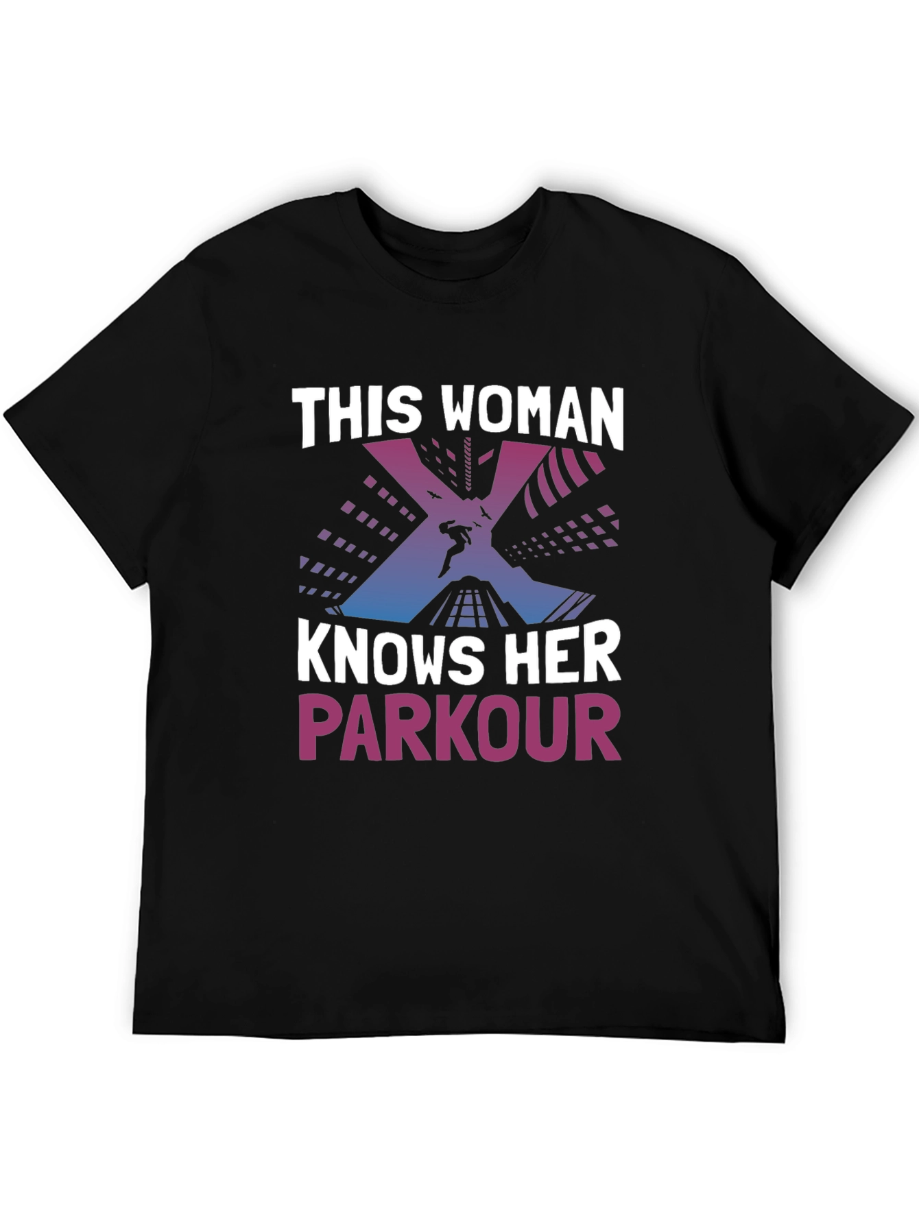 Black Parkour Woman T-Shirt - Urban Athlete Style view 5