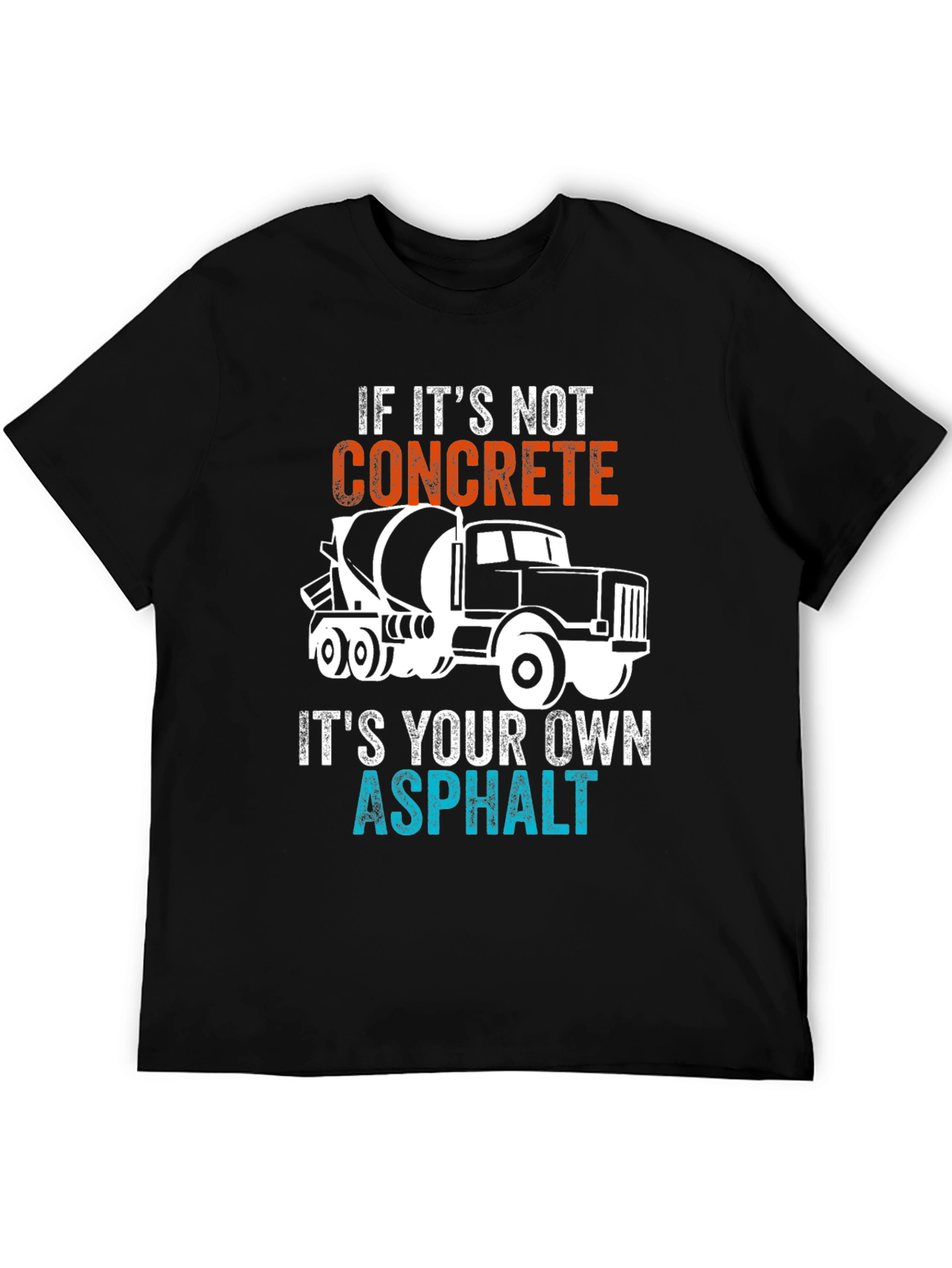 Black Concrete Truck Asphalt T-Shirt view 5
