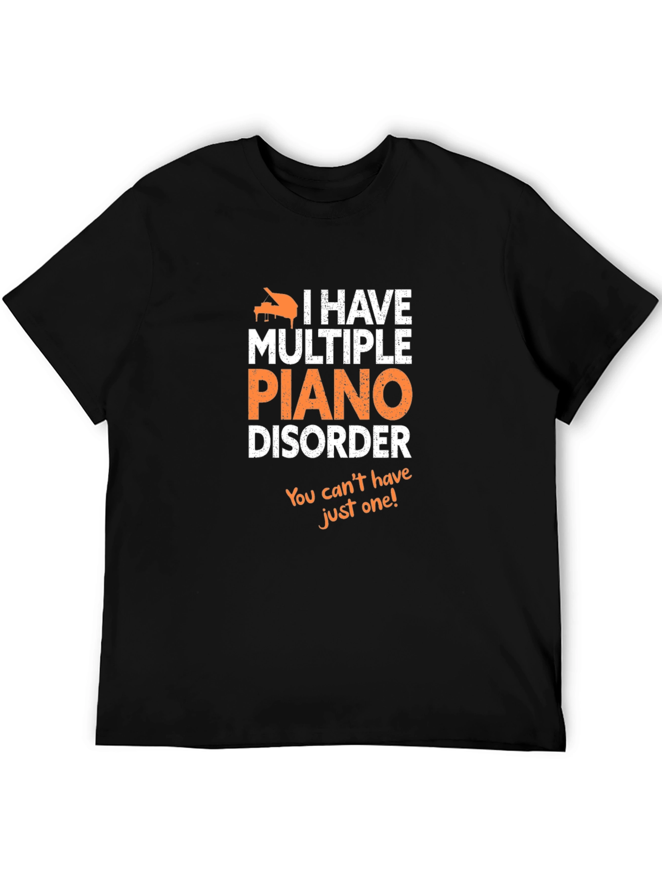 Black Piano Disorder Graphic Tee - Musician Humor view 5