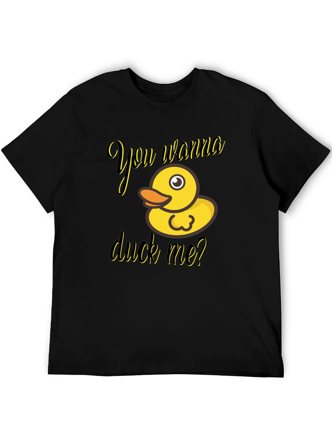 Black You Wanna Duck Me? Novelty T-Shirt view 5