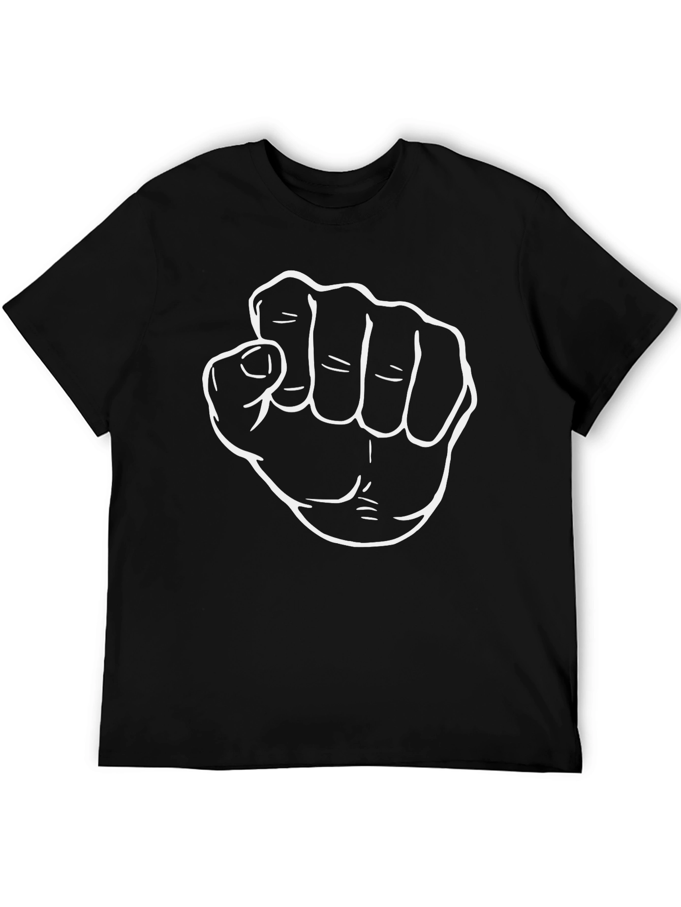 Black Fist Graphic Black T-Shirt for Men view 5