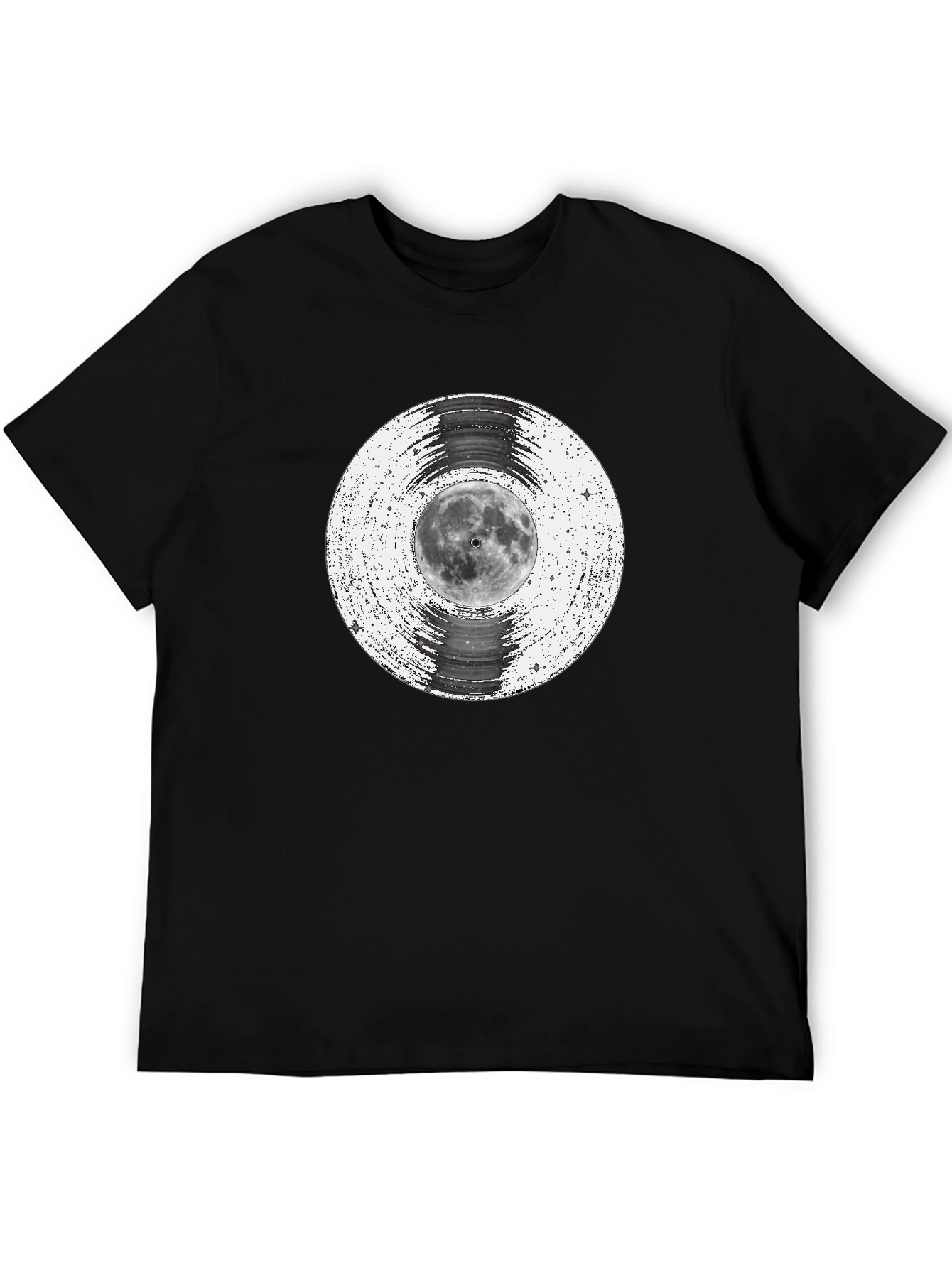 Black Moon Vinyl Record Graphic Tee - Black view 5