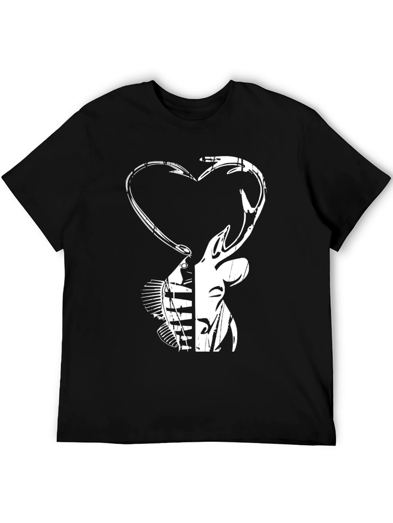 Black Fishing and Hunting T-Shirt view 5