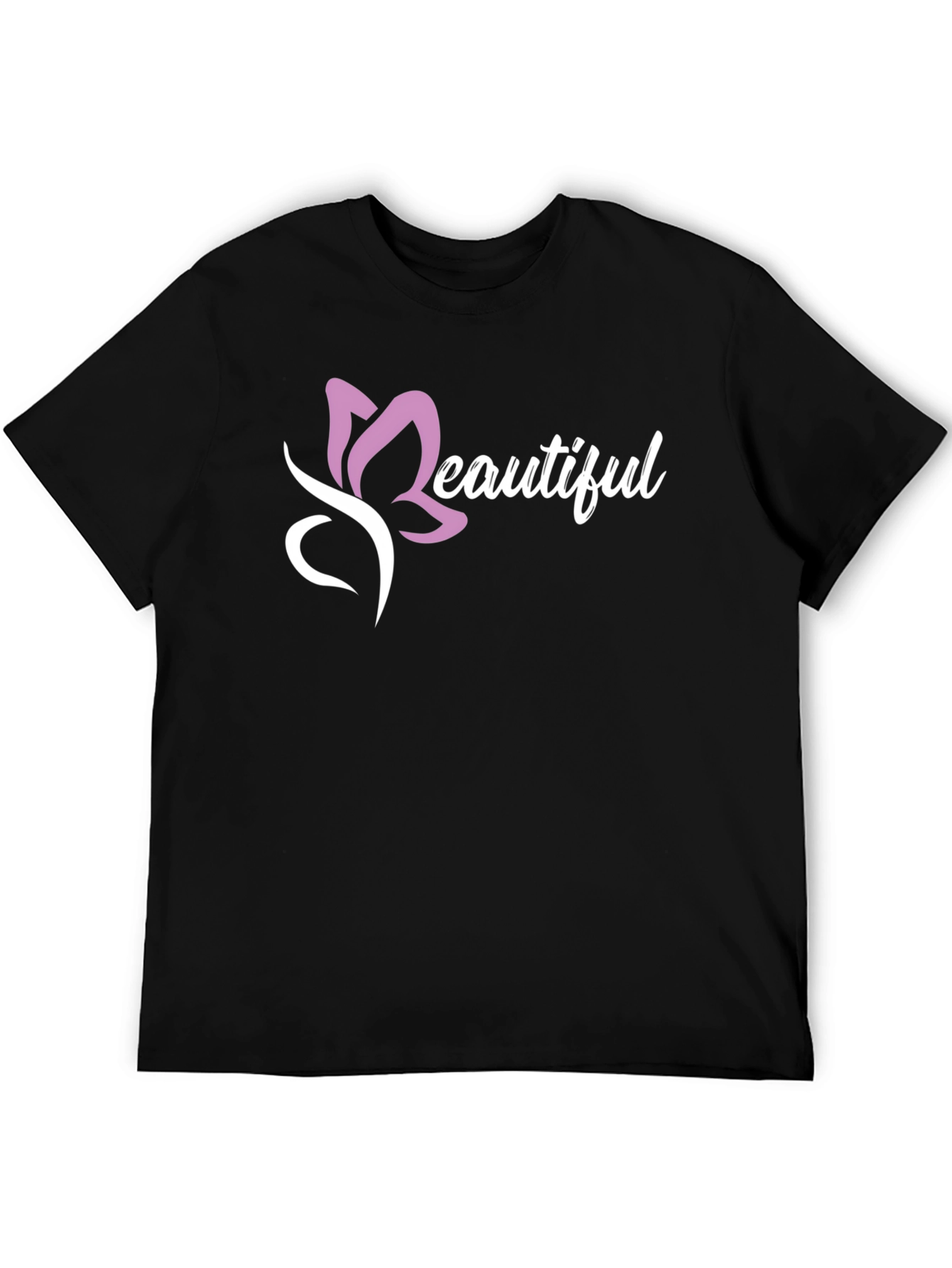 Black Beautiful Graphic Tee - Soft Cotton Blend view 5
