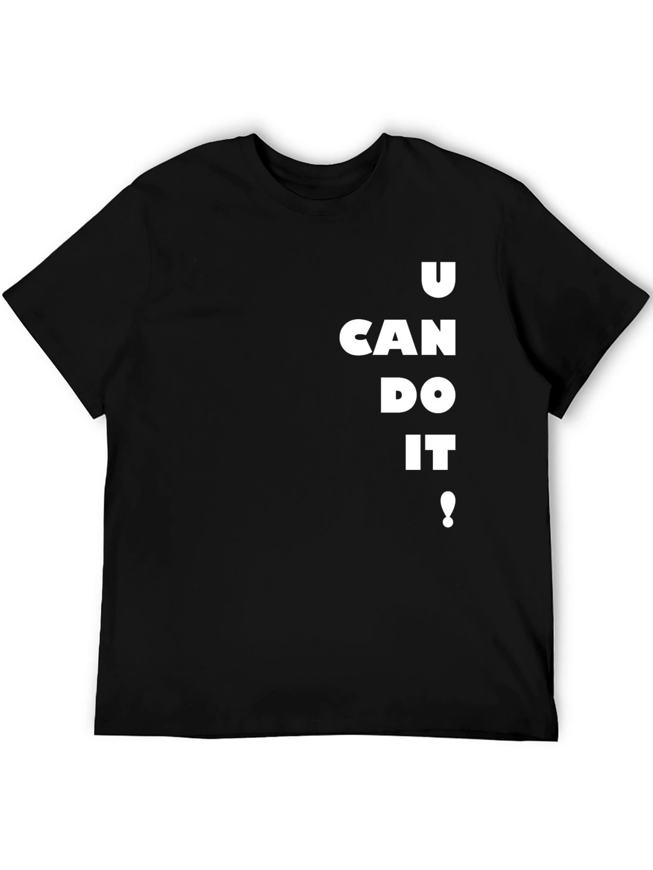 Black Motivational Black T-Shirt - U Can Do It! view 5