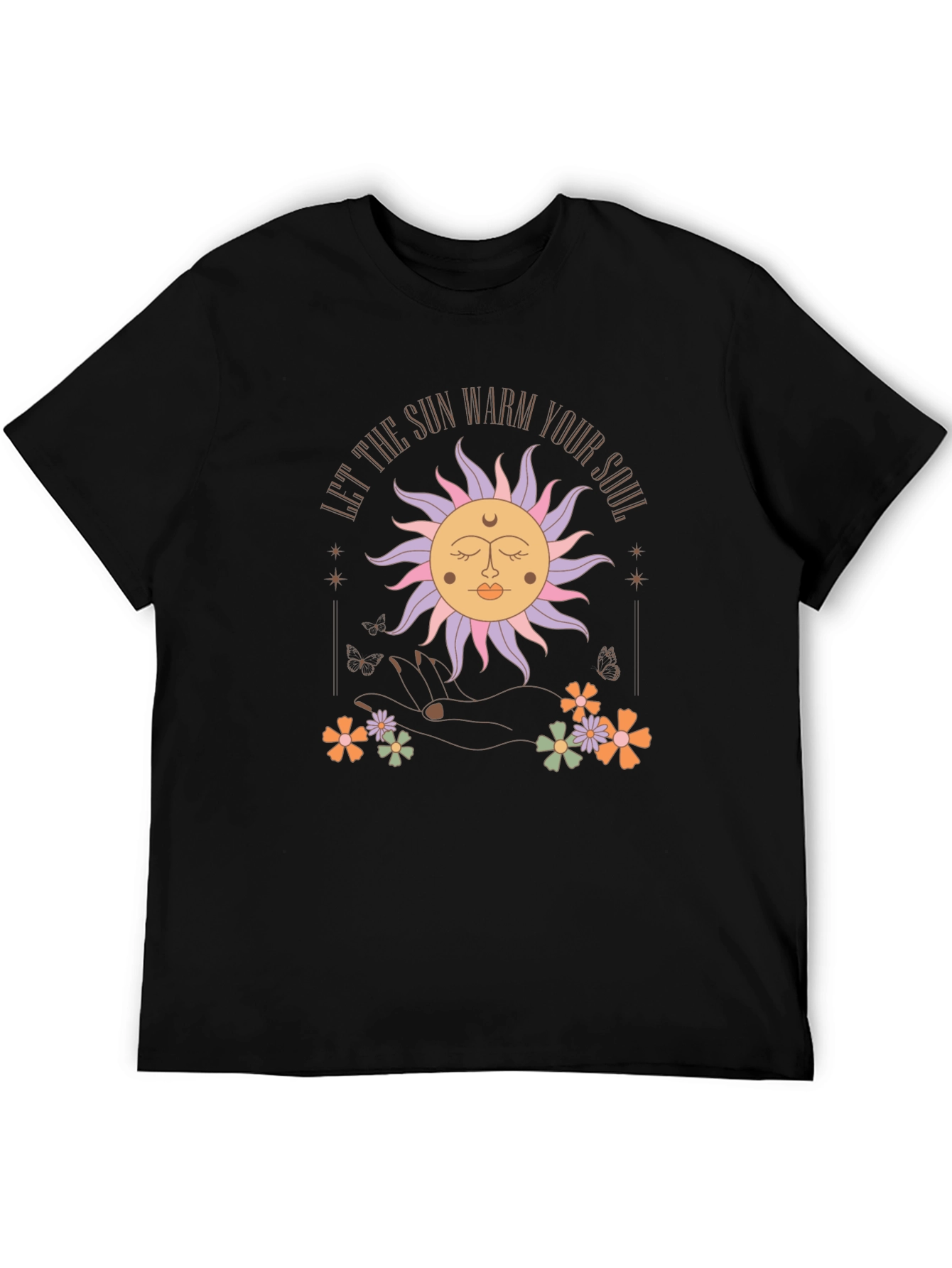 Black Boho Sun Graphic Tee - "Warm Your Soul" view 5