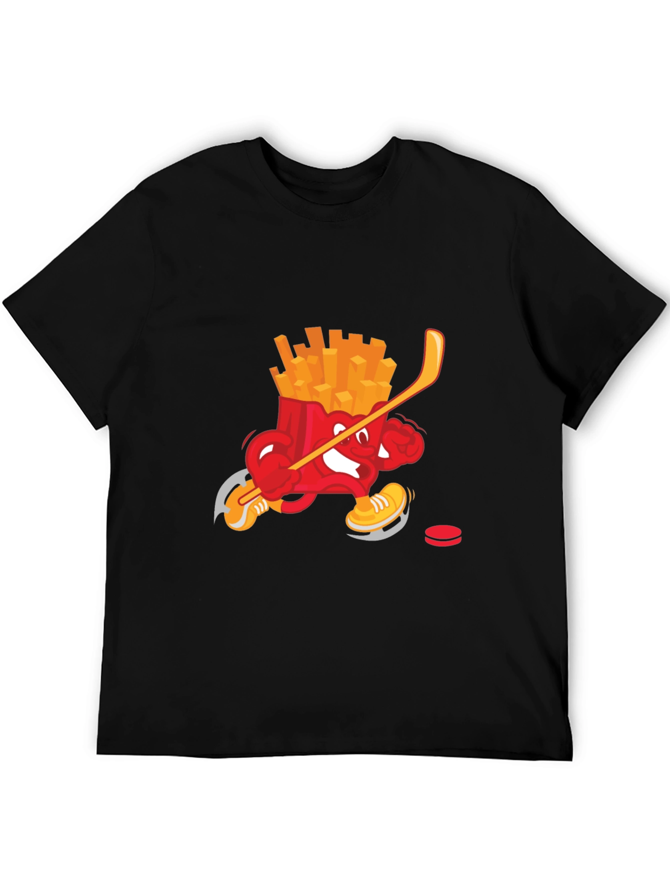Black Funny Fries Hockey T-Shirt view 5