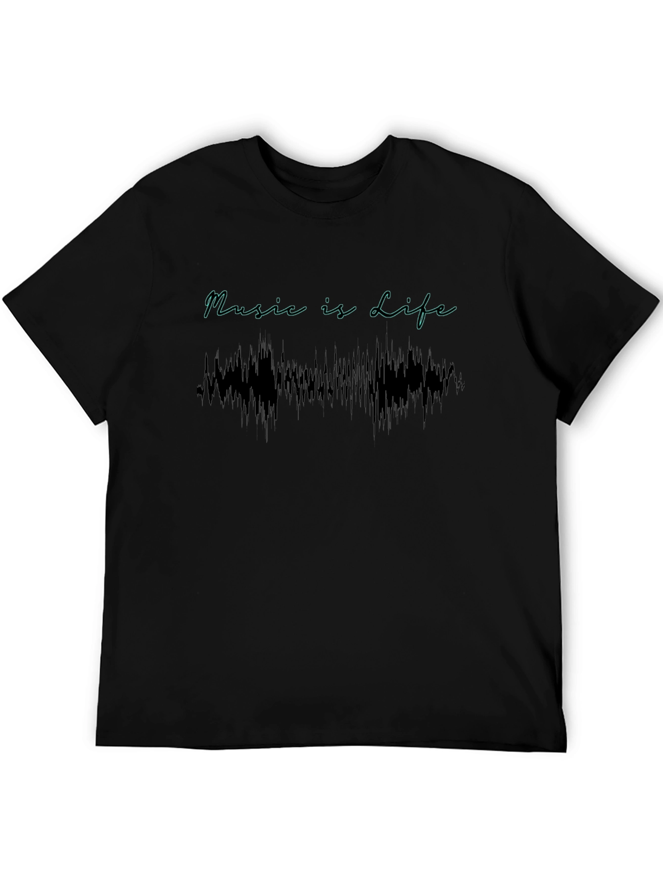 Black Music is Life Graphic Tee - Black Cotton T-Shirt view 5