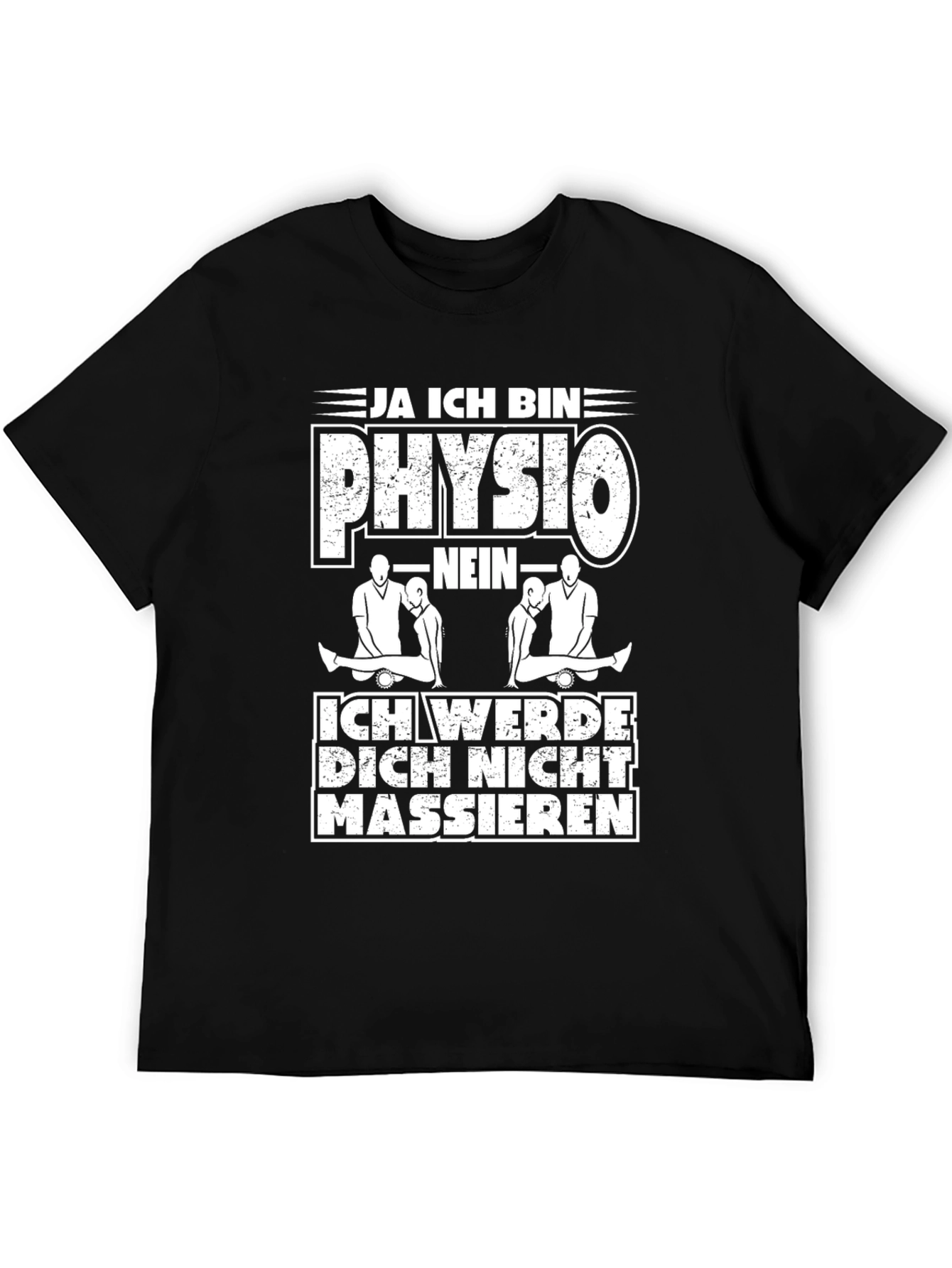 Black Physio T-Shirt: I Am A Physio, I Won't Massage You view 5