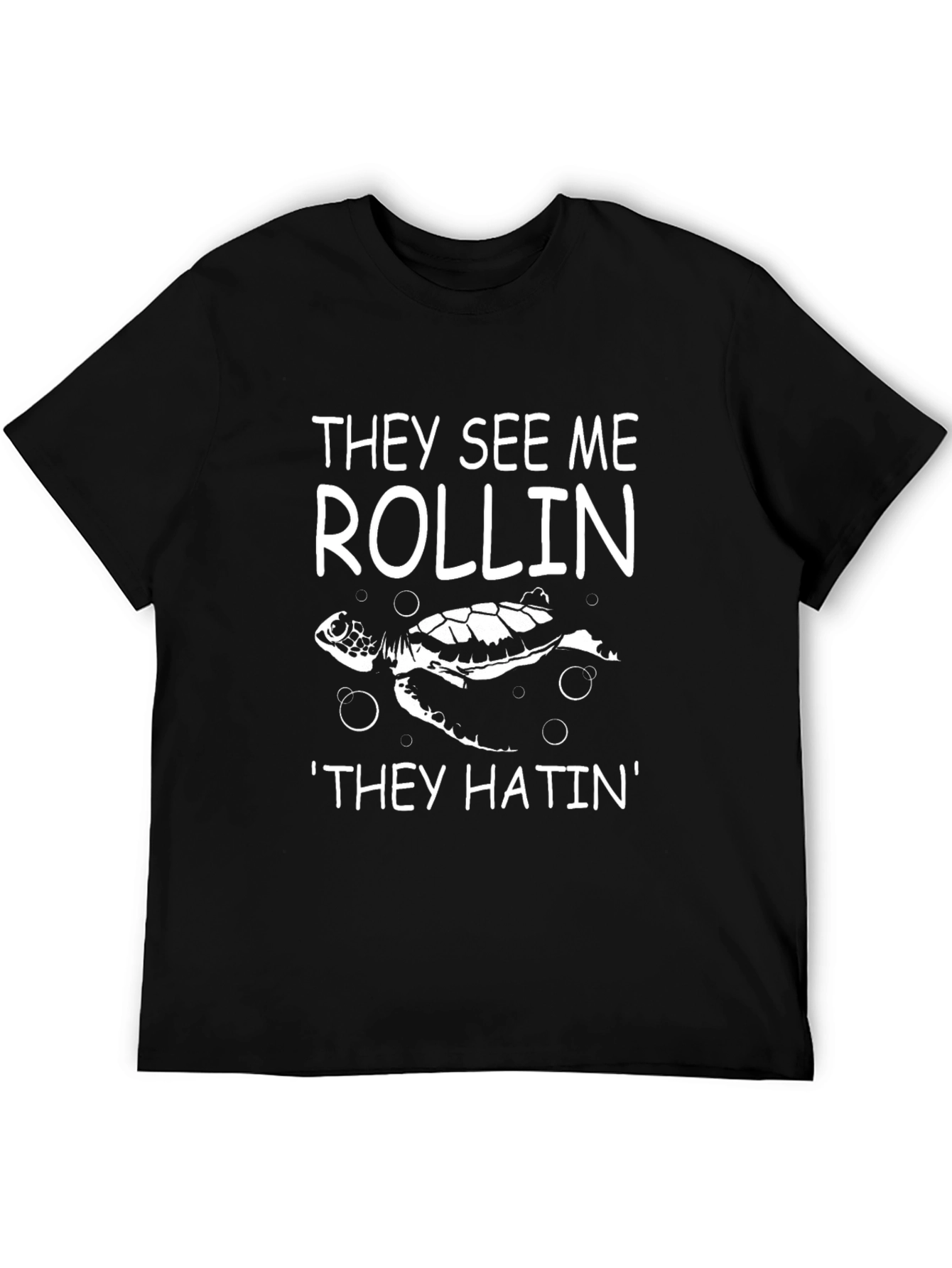 Black They See Me Rollin' Turtle Graphic Tee view 5