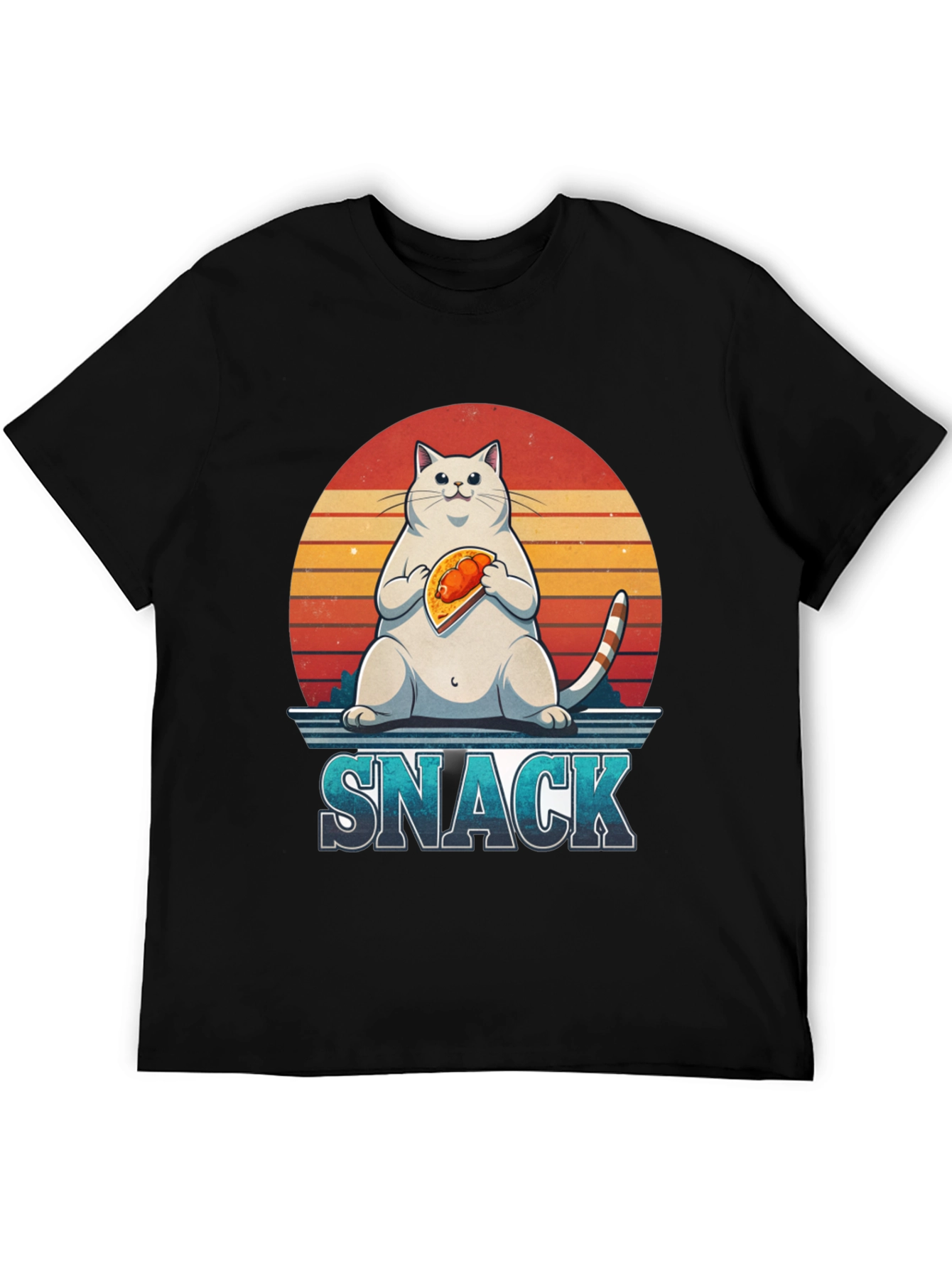 Black Cat Snack Graphic T-Shirt view 5