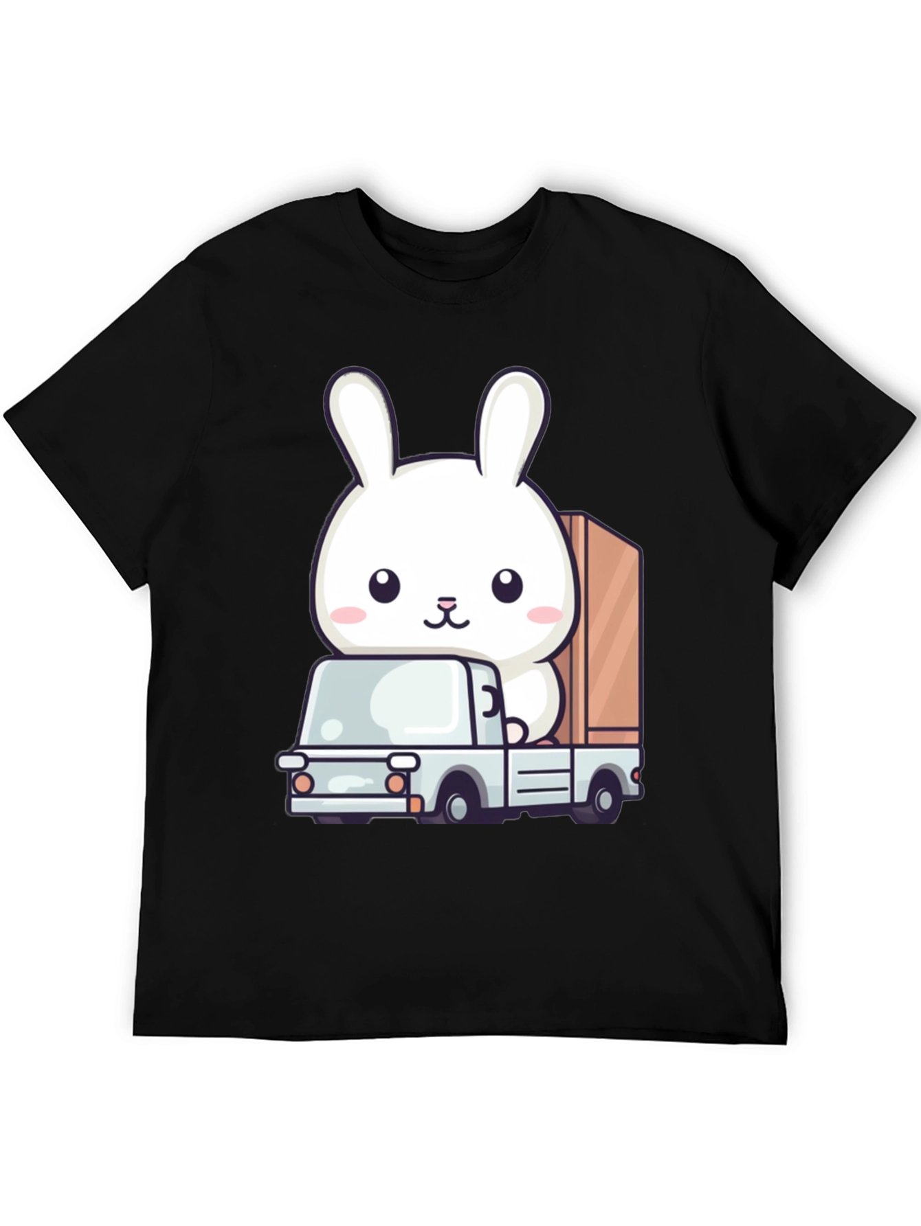 Black Bunny Truck Graphic Tee - Cute Animal Lover Shirt view 5