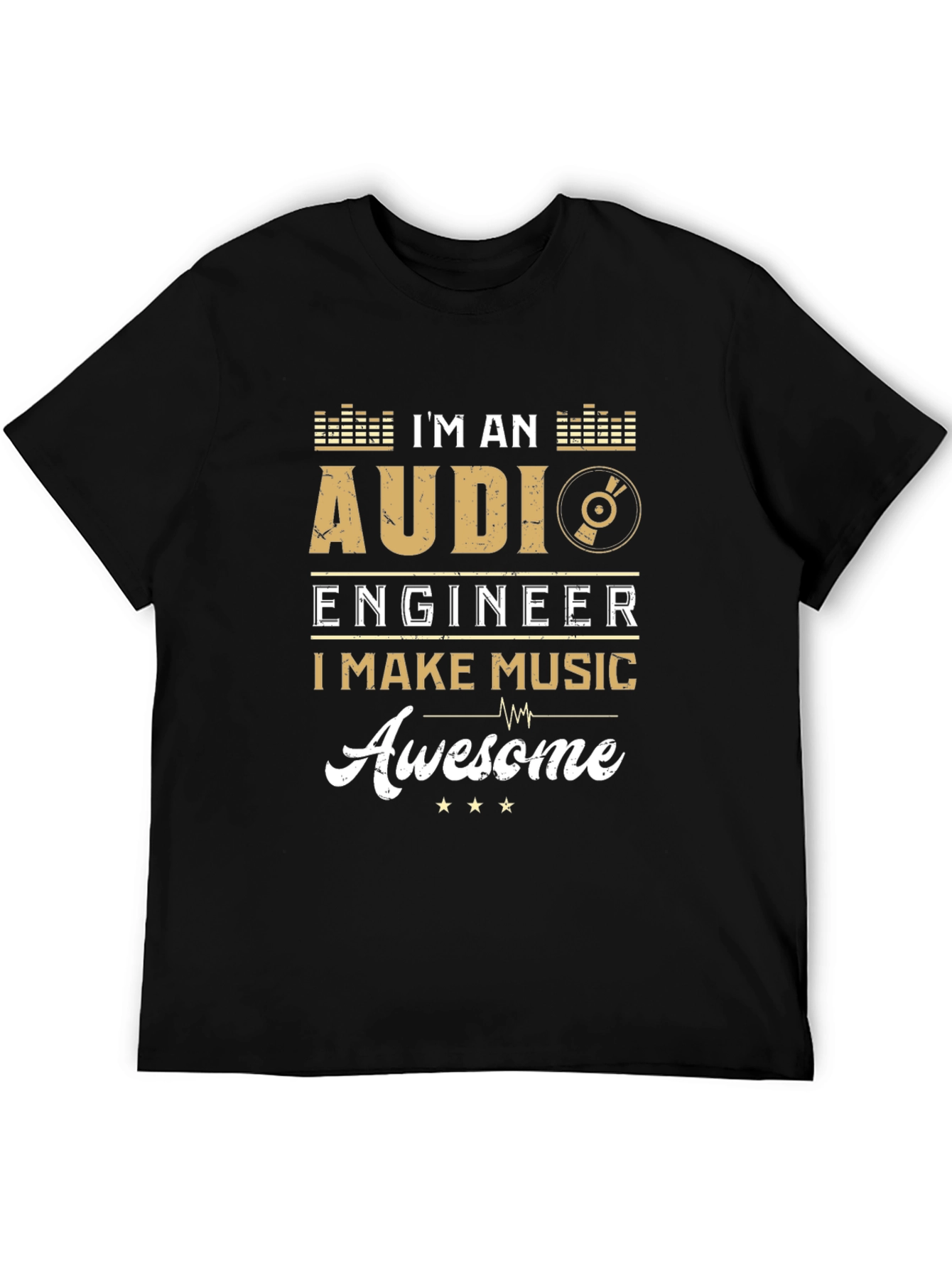 Black Audi Engineer Makes Music Awesome Black Graphic T-Shirt view 5