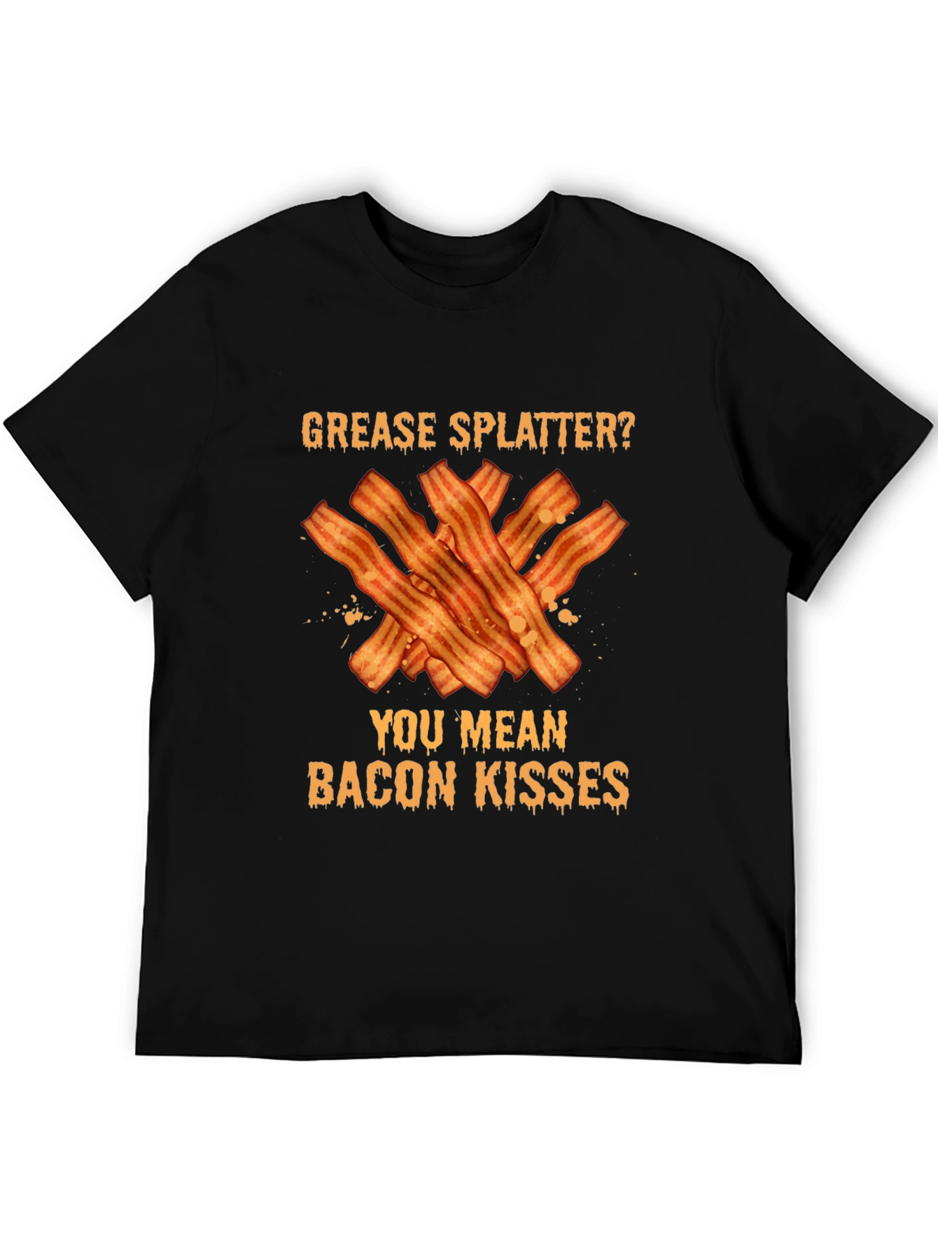 Black Bacon Kisses Graphic Tee - Novelty Food Lover T-Shirt view 5