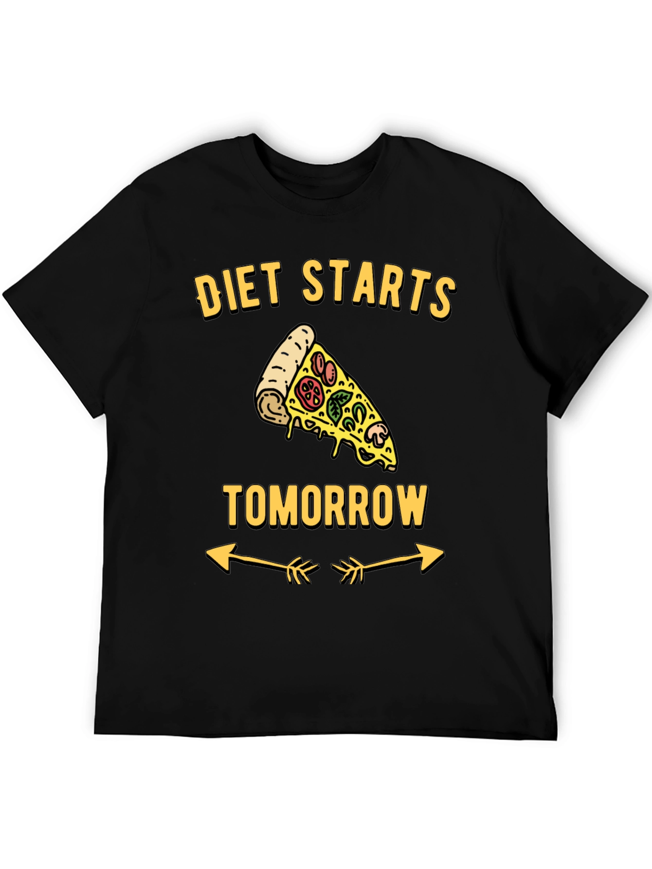 Black Diet Starts Tomorrow Black T-Shirt view 5