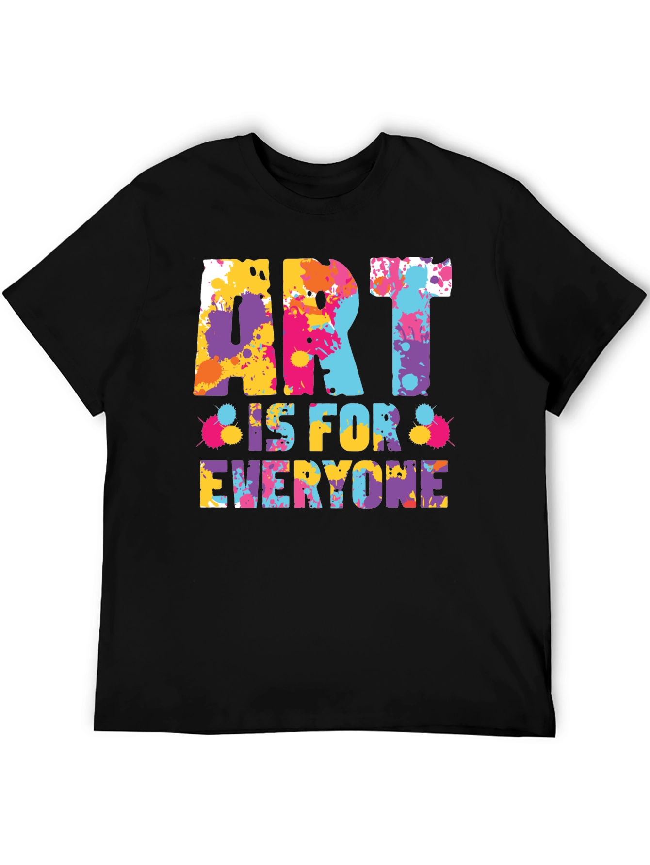 Black Art is For Everyone T-Shirt - Colorful Paint Splatter Design view 5