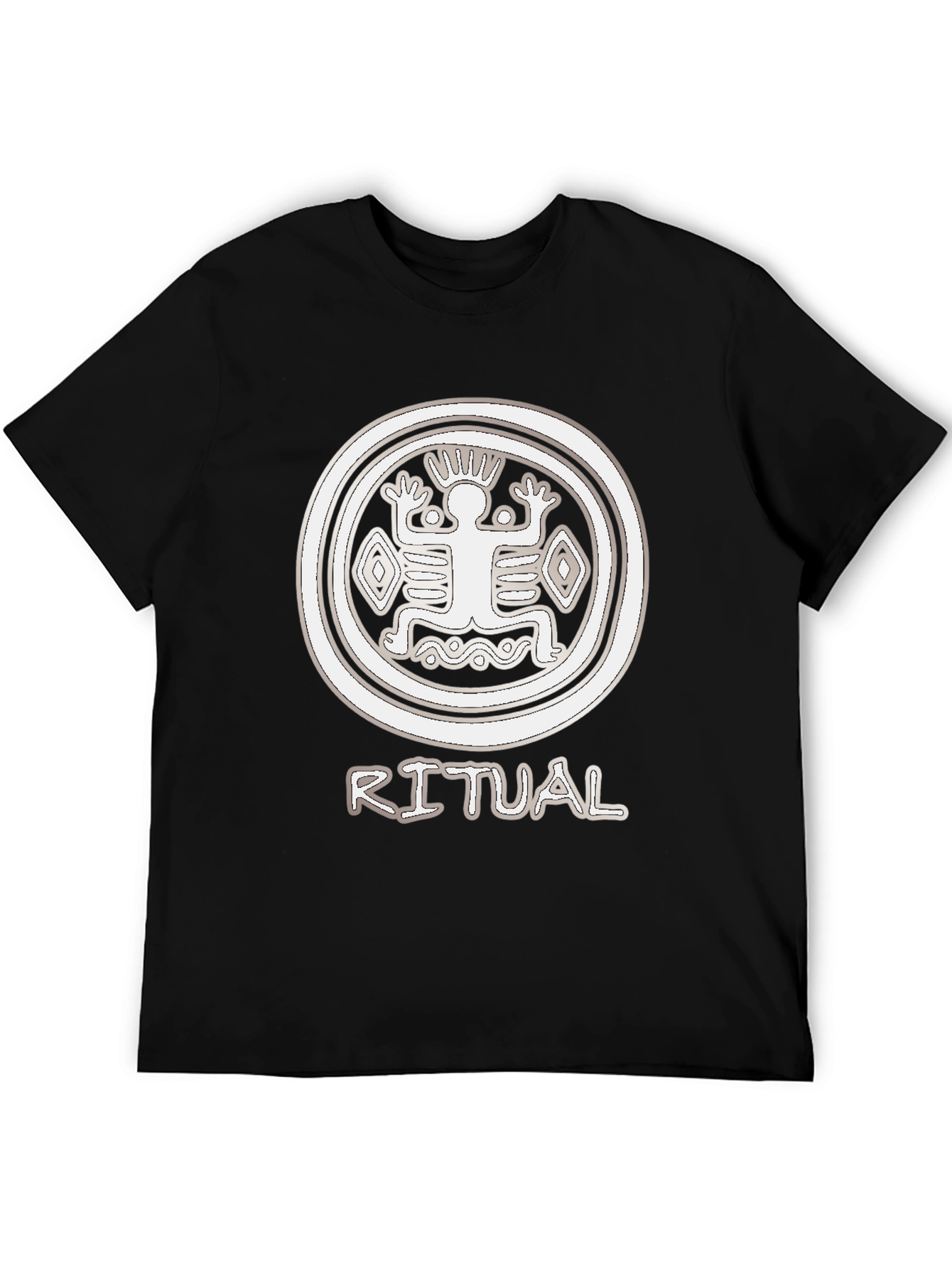 Black Ritual Graphic T-Shirt - Tribal Circle Design view 5