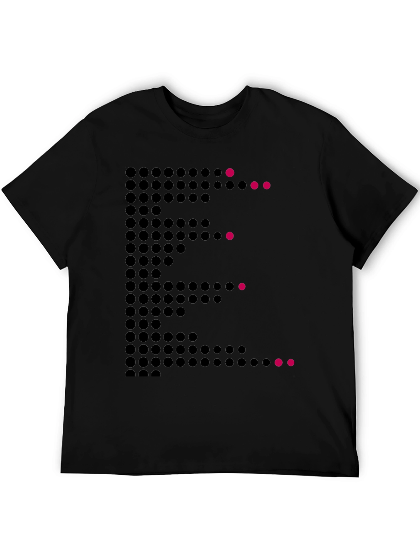 Black Dot Matrix E Graphic Tee - Modern Men's T-Shirt view 5