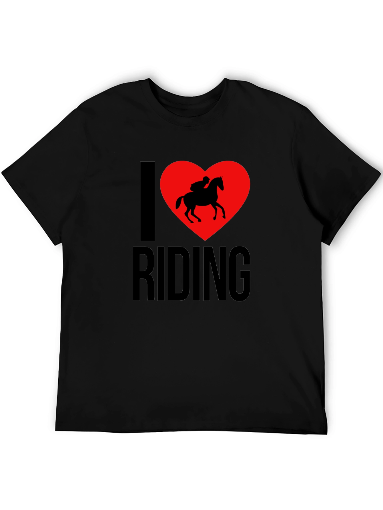 Black I Love Riding T-Shirt - Horseback Riding Tee view 5