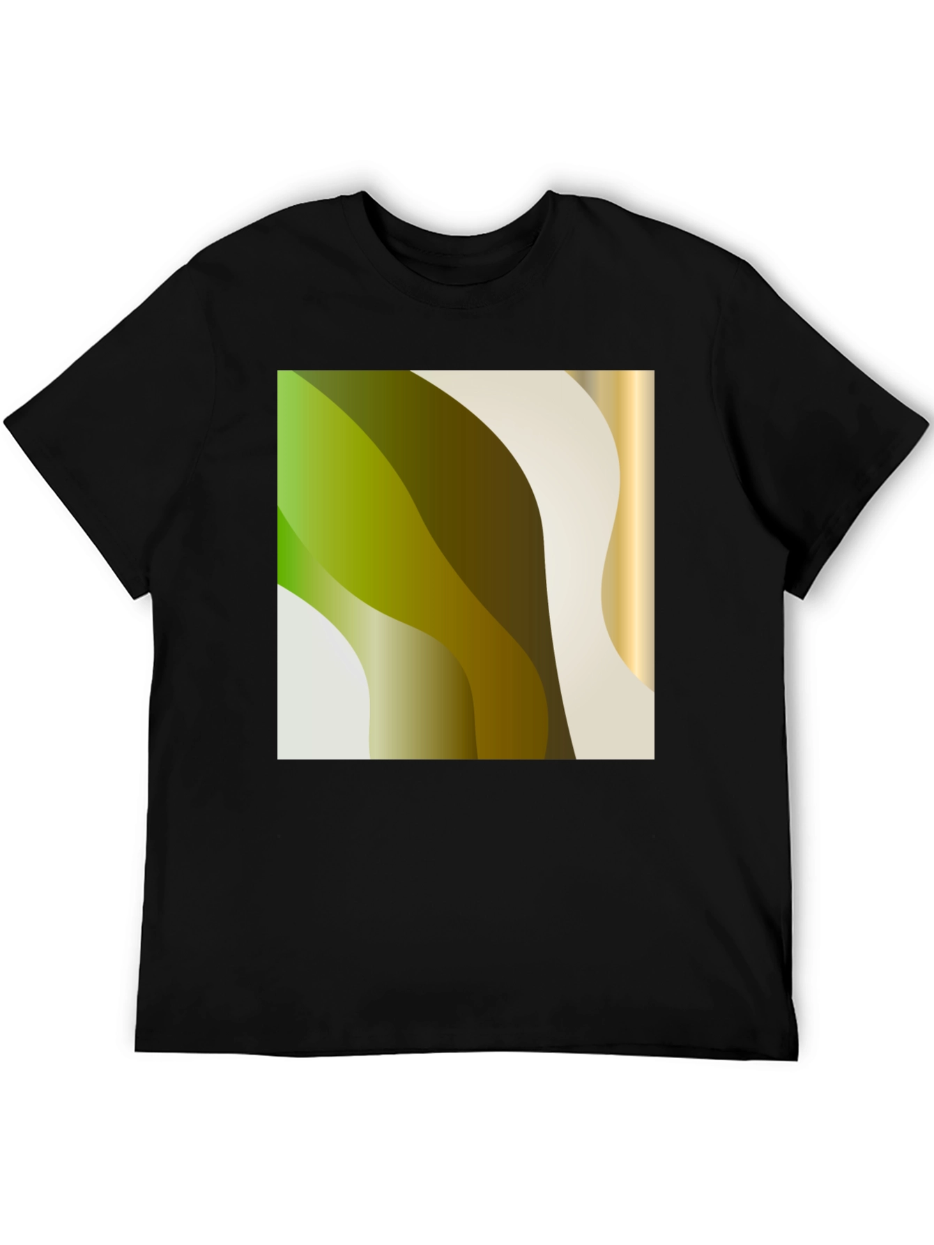 Modern Abstract Wave Graphic Tee - Black - 5
