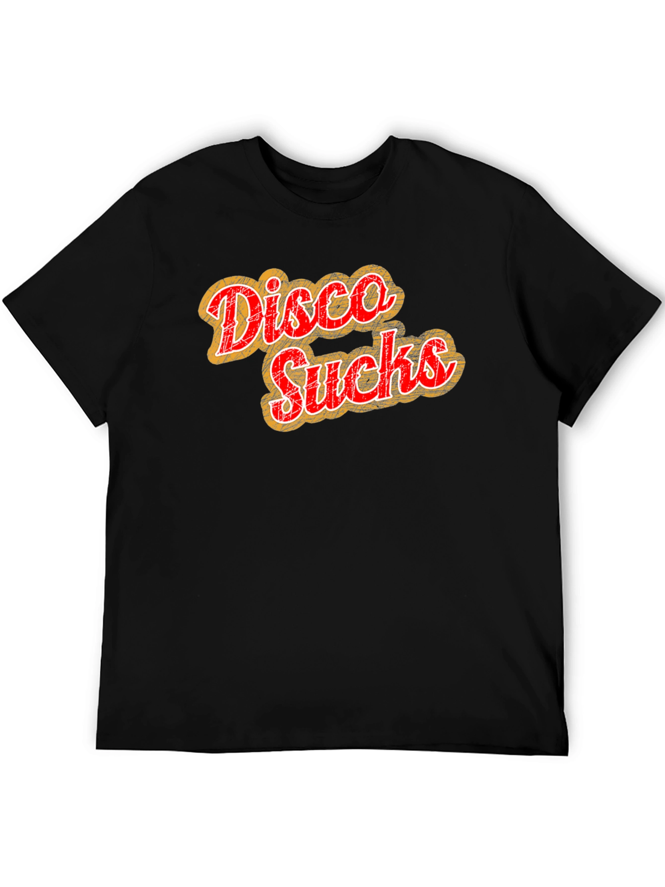 Black Disco Sucks Graphic Tee - Retro Style Black T-Shirt view 5
